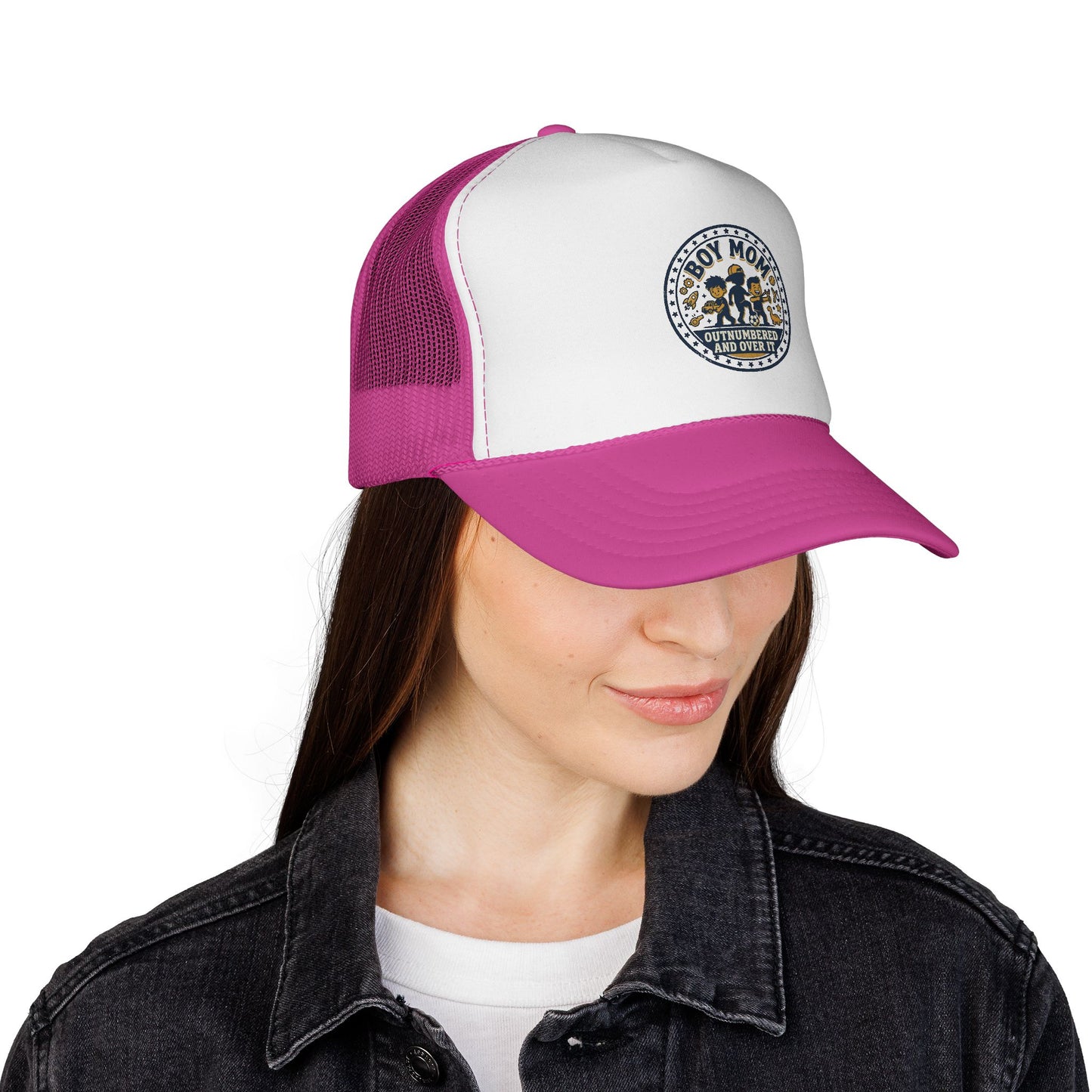 Boy Mom patch design Trucker Cap | Mom of Boys, Cute Boy Silhouettes