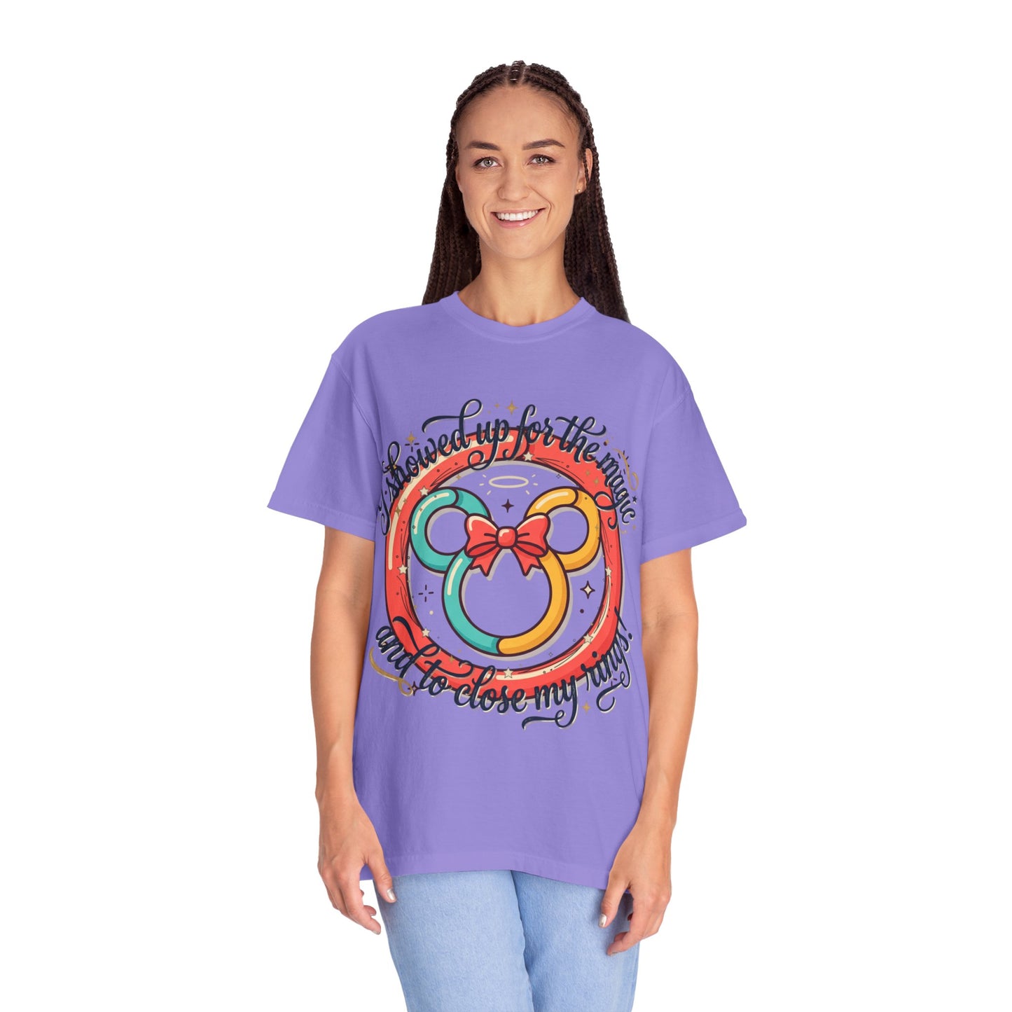 Family Vacation Mouse Ears T-Shirt — ’I showed up for the magic and to close my rings’ Graphic Tee
