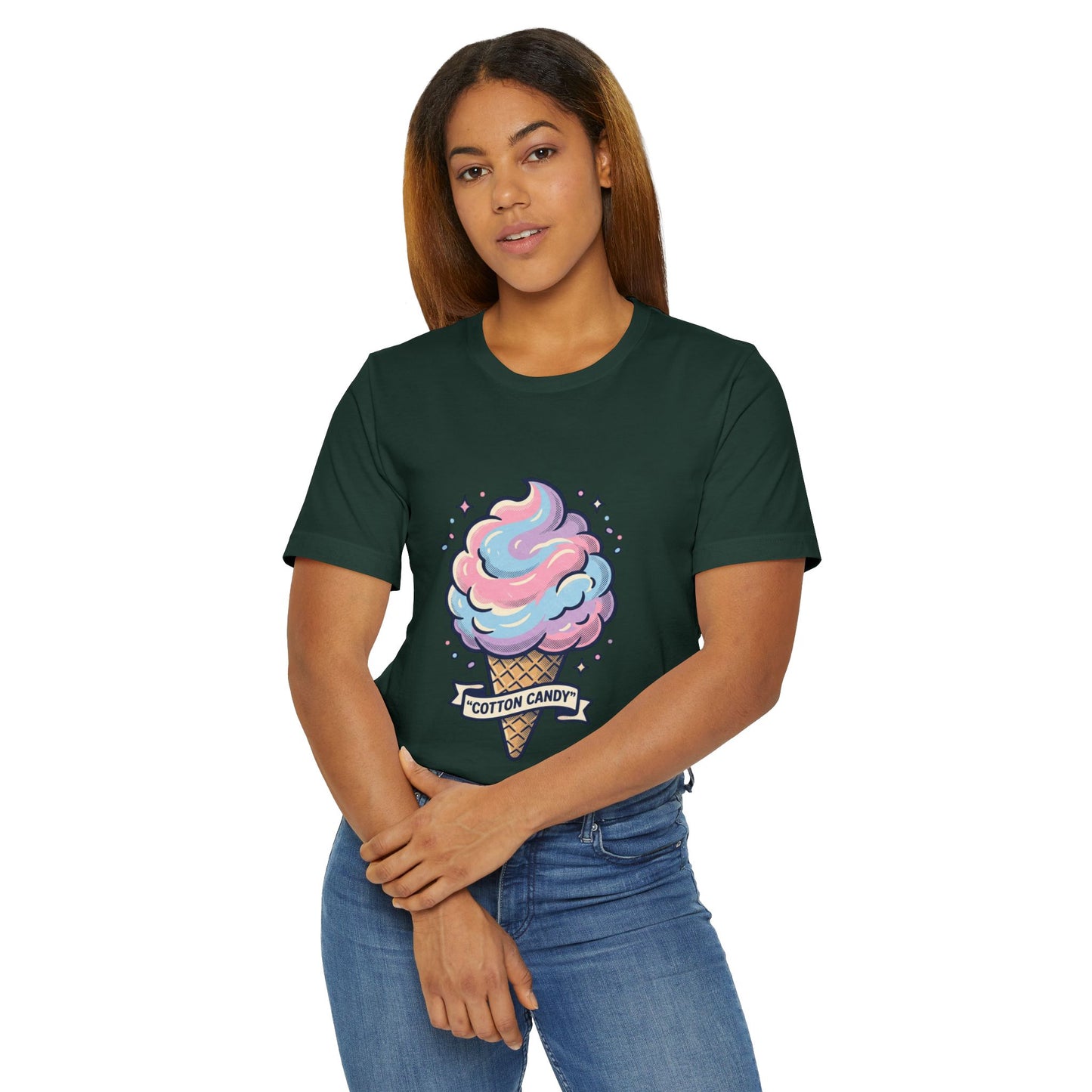 Cotton Candy Cone T-Shirt | Pastel Ice Cream Graphic