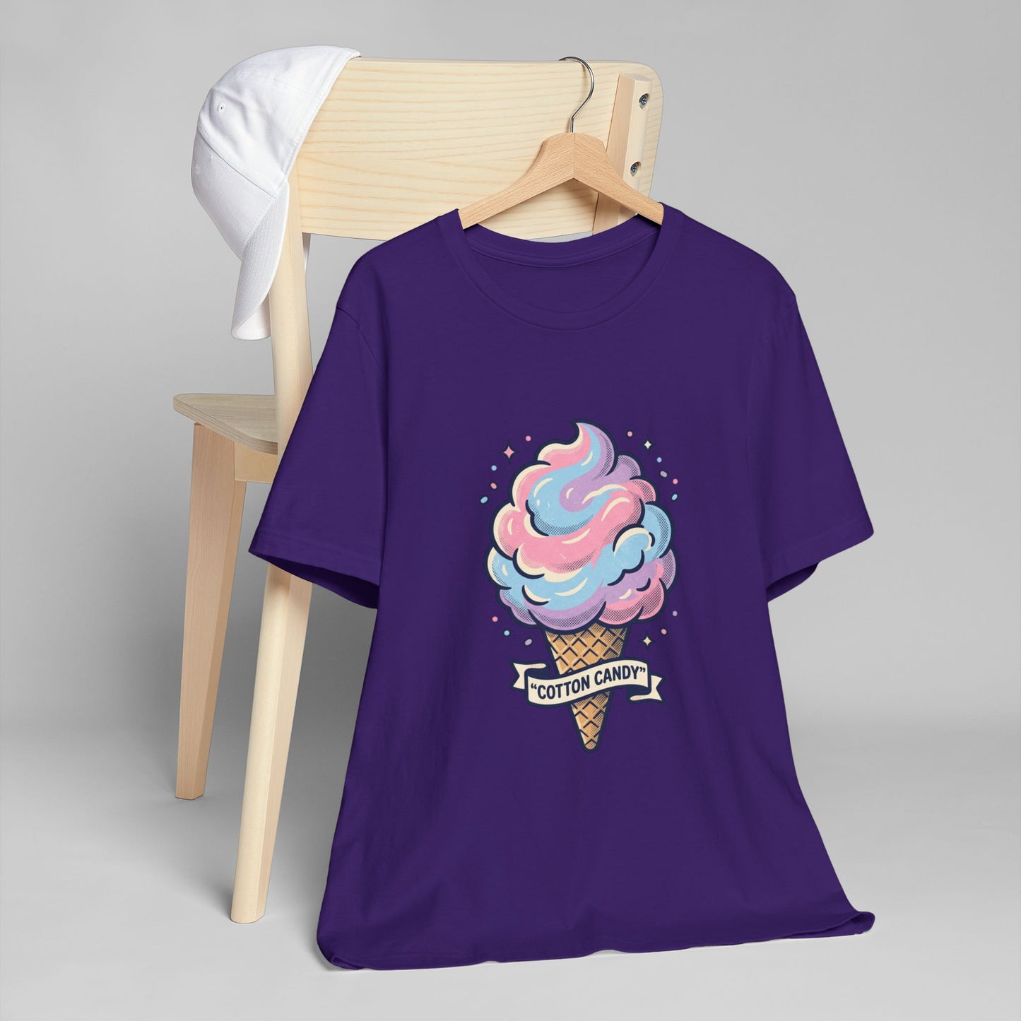 Cotton Candy Cone T-Shirt | Pastel Ice Cream Graphic