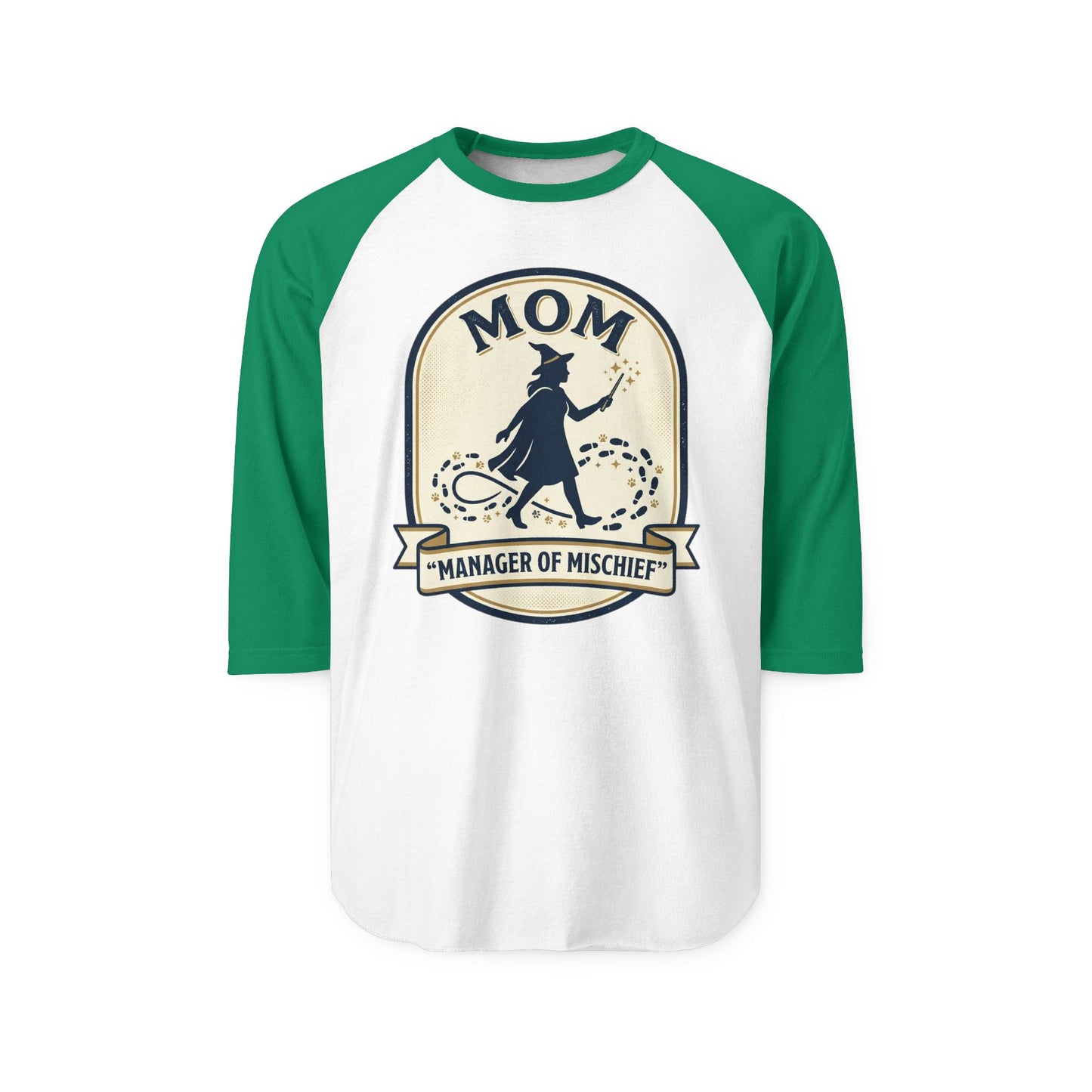 Mom Manager of Mischief Raglan Shirt | Witch Silhouette, Halloween Theme
