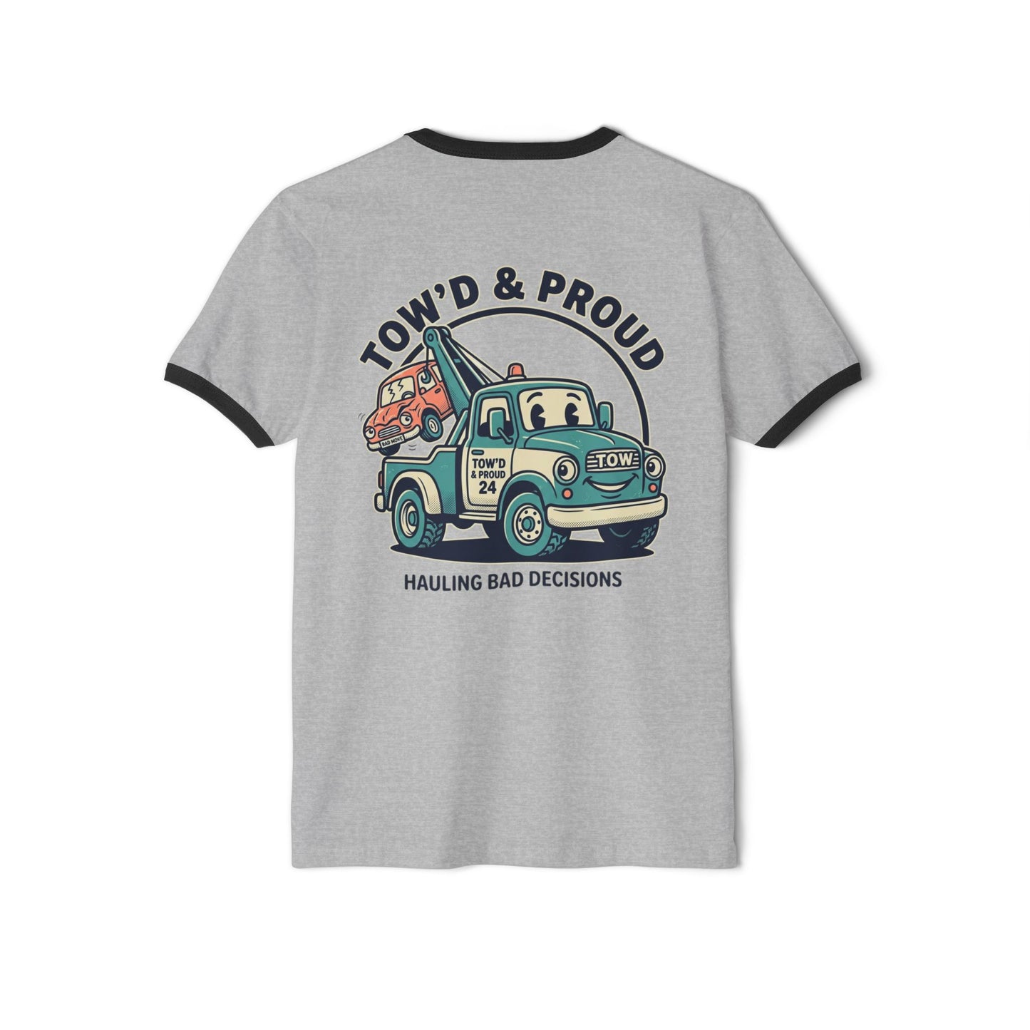 Fast Shipping 3-5 business days in the US. Print It Your Way cream ringer tee | customizable chest text, navy trim