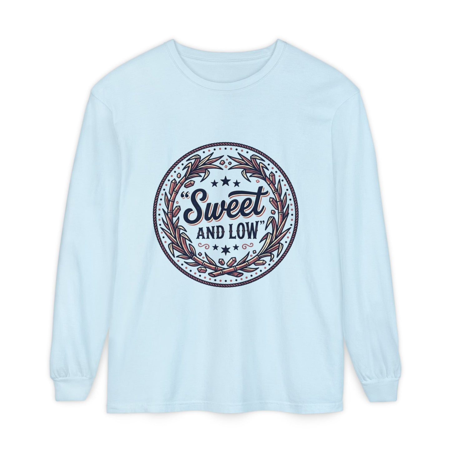 Sweet and Low medallion Long Sleeve T-Shirt | vintage badge typography