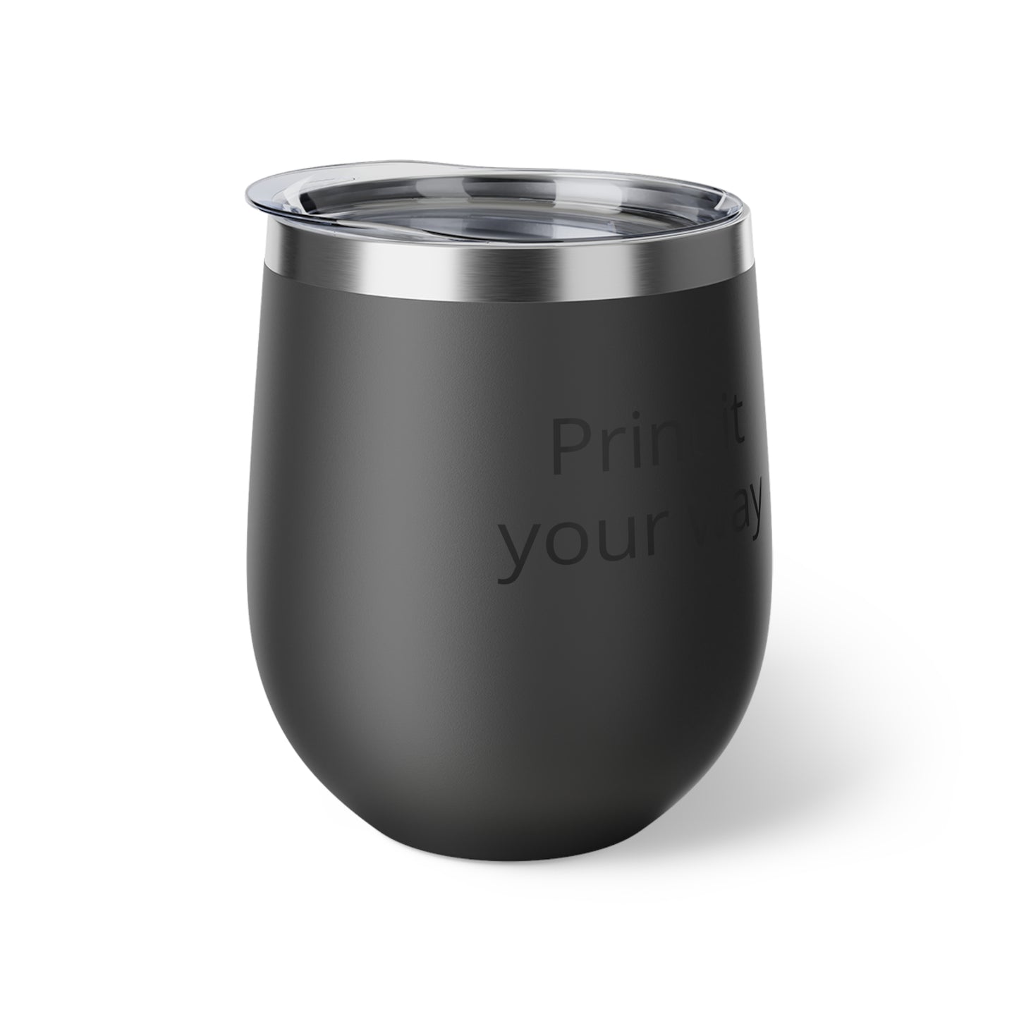Matte Black Insulated Wine Tumbler 12oz | Copper Vacuum Double Wall Cup