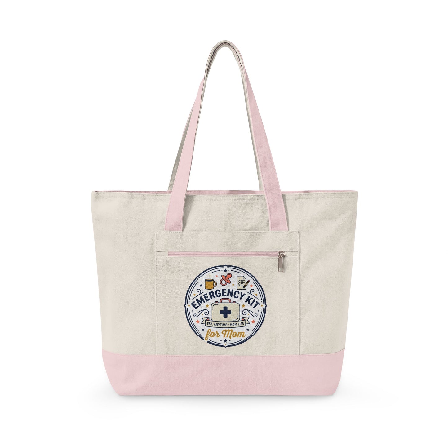 Emergency Kit Nurse Illustration Zippered Canvas Tote | Medical Patch Design