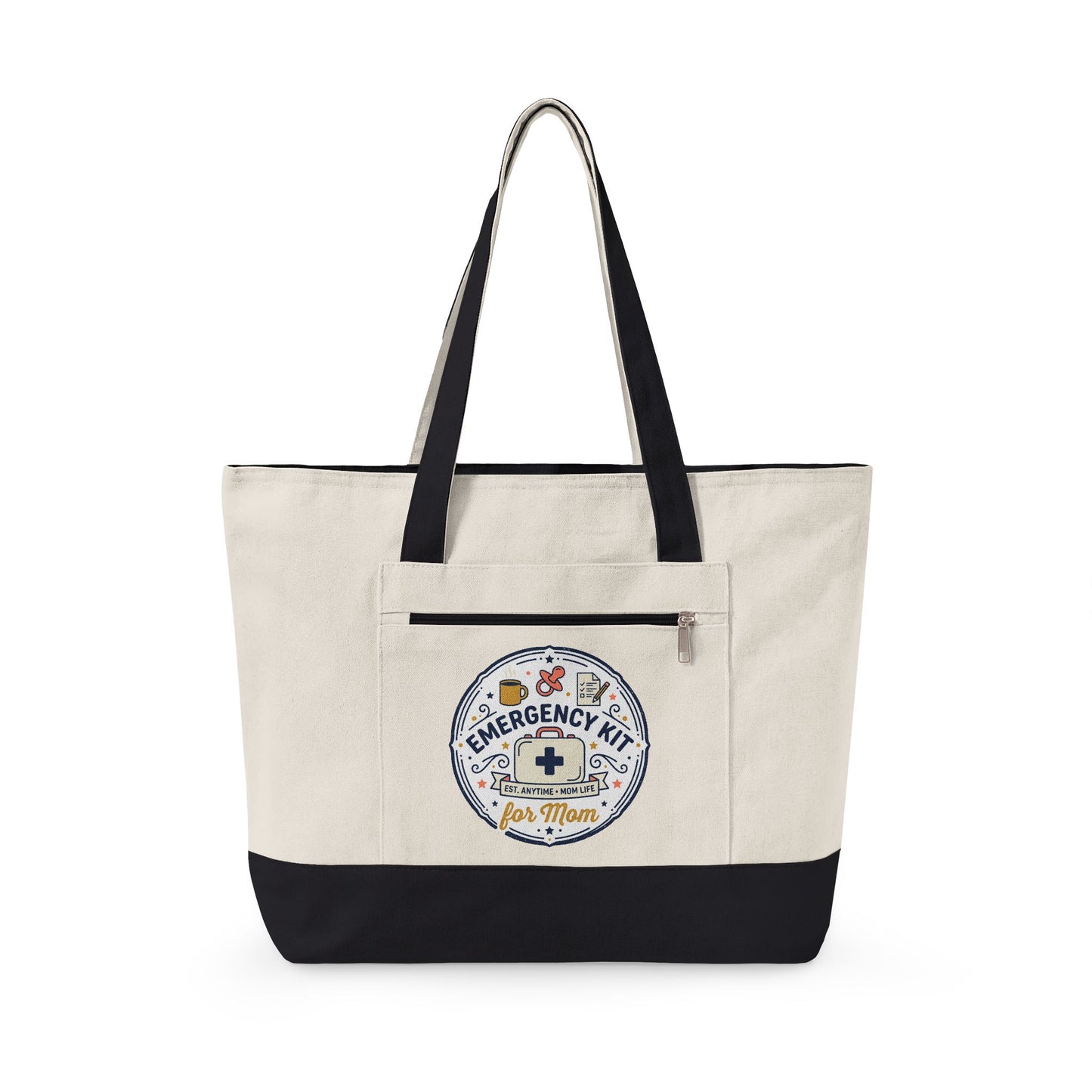 Emergency Kit Nurse Illustration Zippered Canvas Tote | Medical Patch Design
