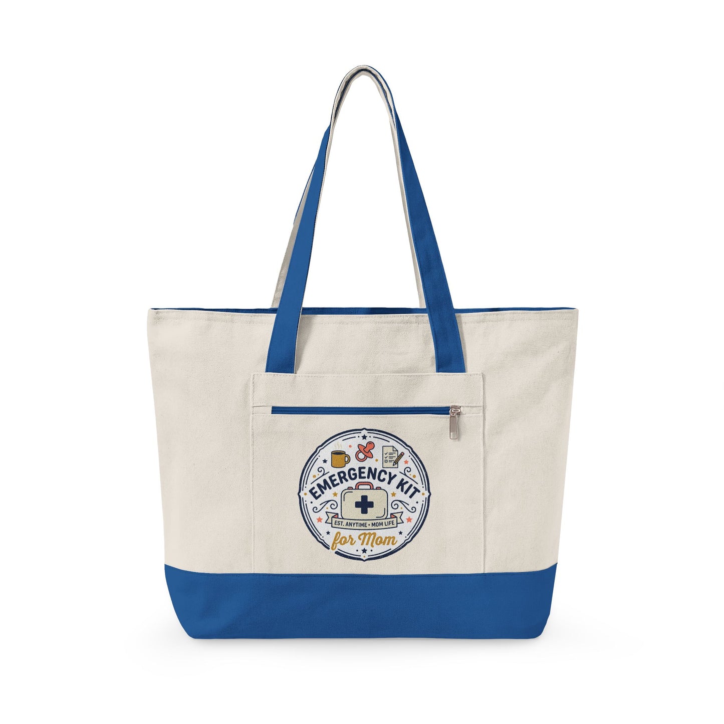 Emergency Kit Nurse Illustration Zippered Canvas Tote | Medical Patch Design