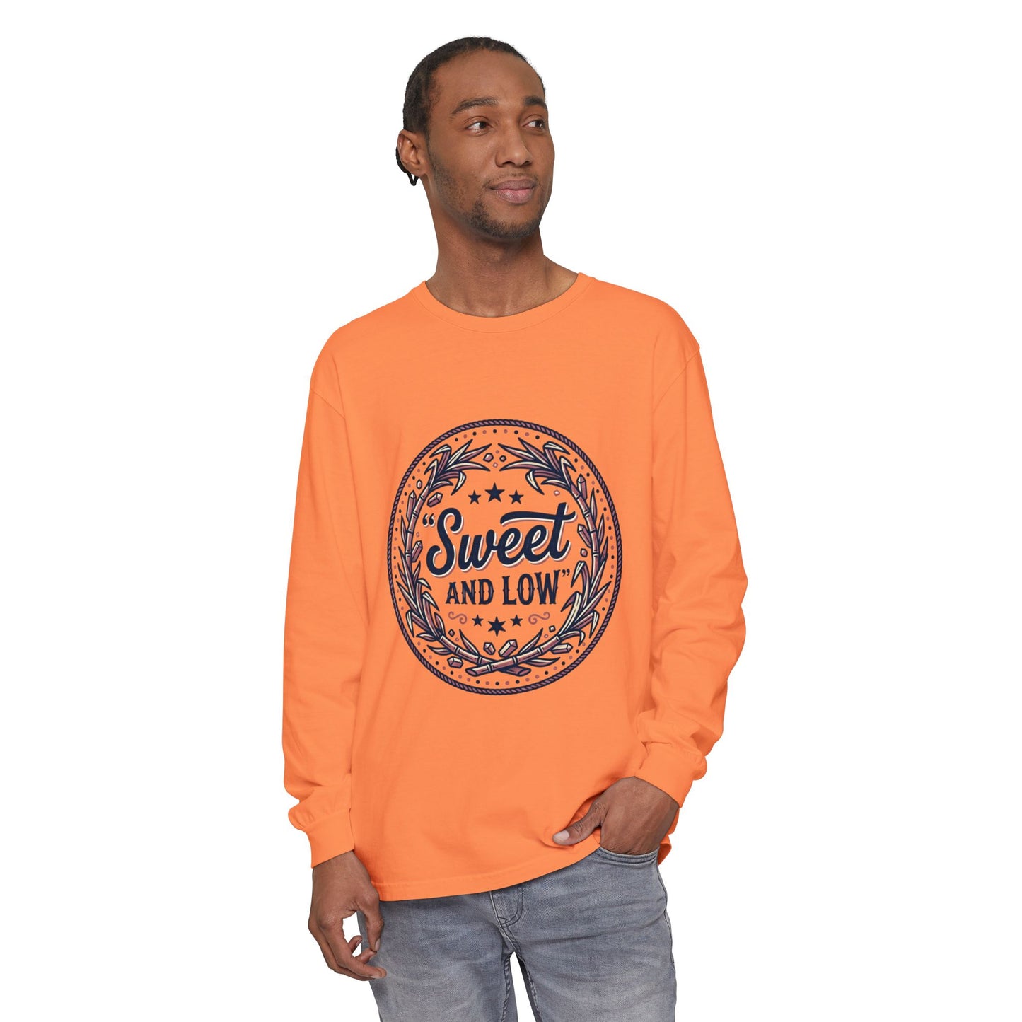 Sweet and Low medallion Long Sleeve T-Shirt | vintage badge typography