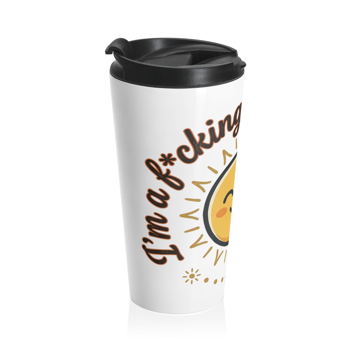 Smiling Sun Stainless Steel Travel Mug – Morning Rays of Joy Insulated Tumbler