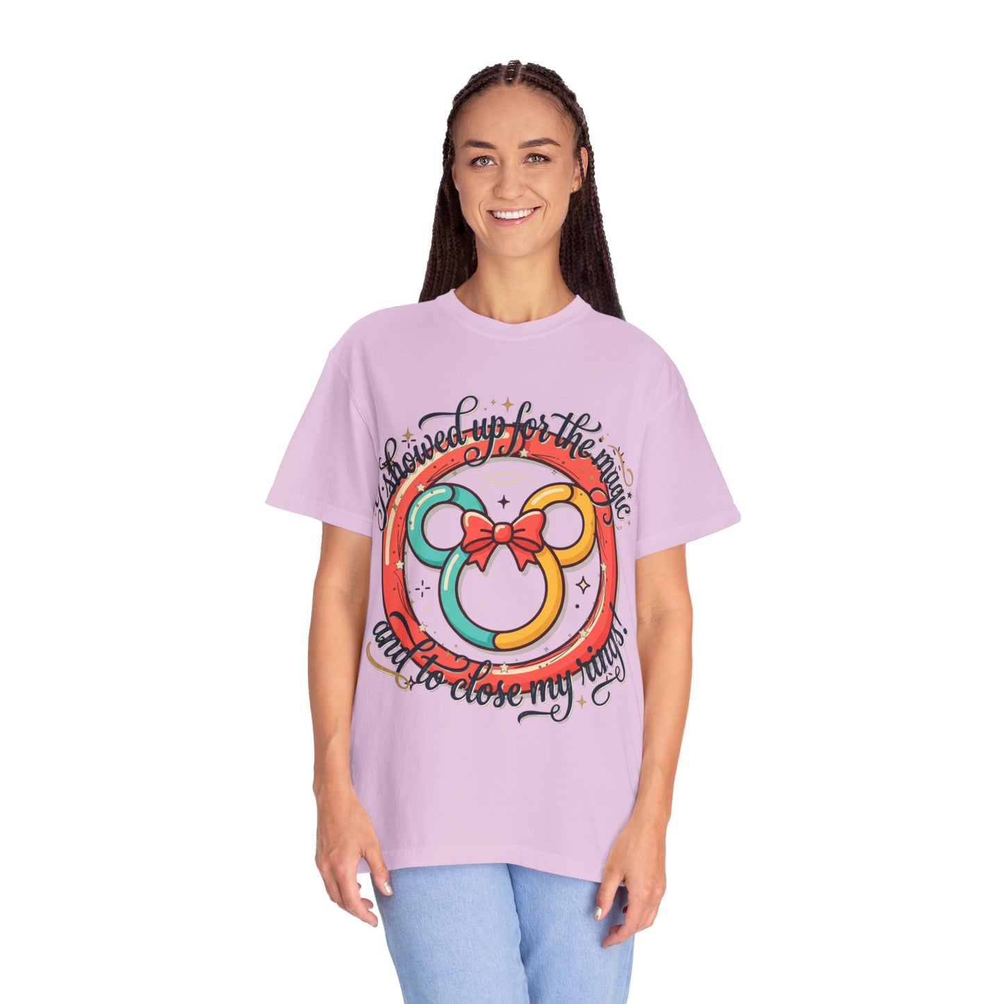 Family Vacation Mouse Ears T-Shirt — ’I showed up for the magic and to close my rings’ Graphic Tee