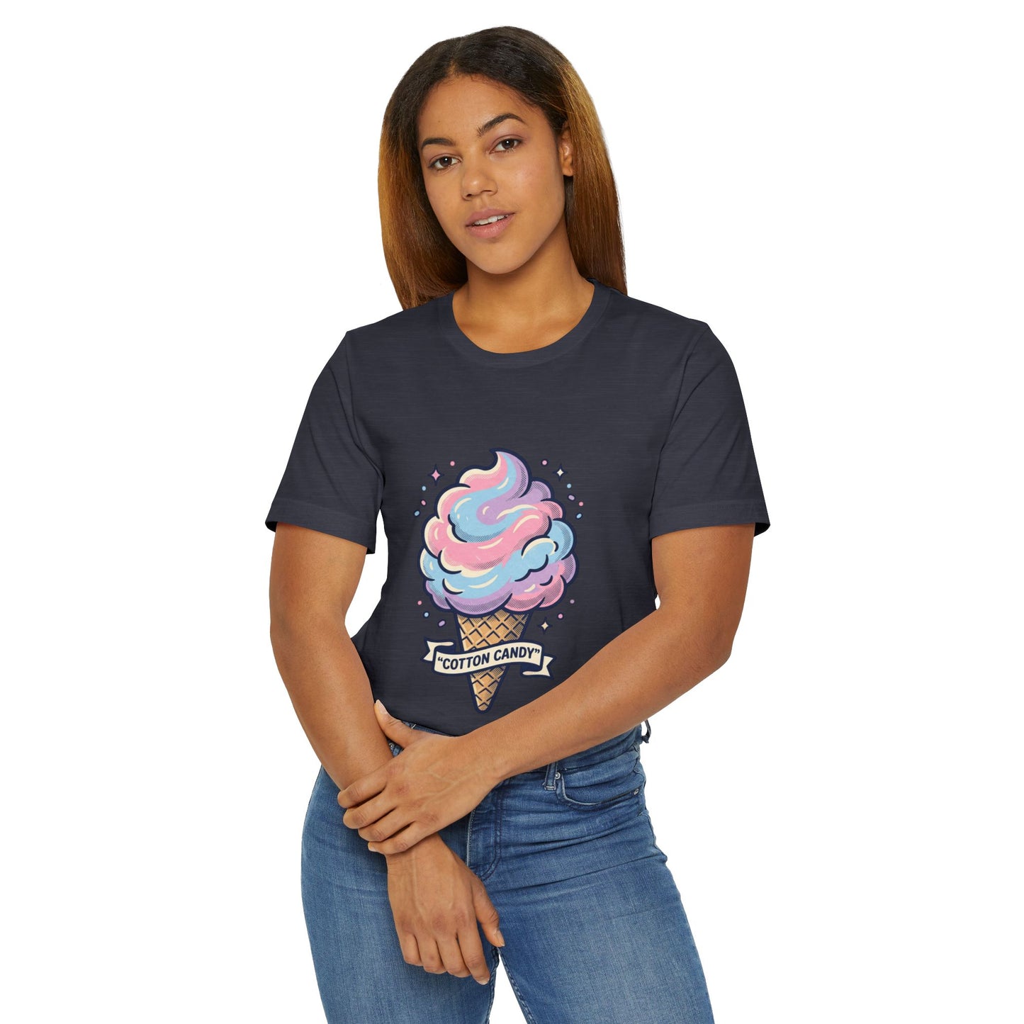 Cotton Candy Cone T-Shirt | Pastel Ice Cream Graphic
