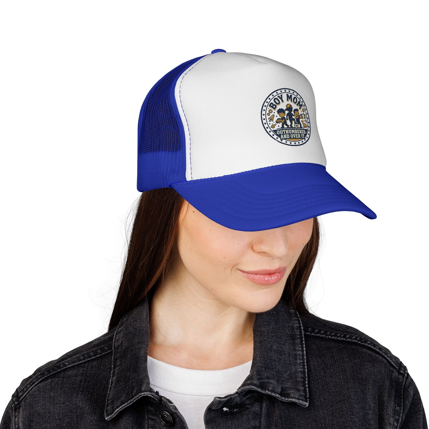 Boy Mom patch design Trucker Cap | Mom of Boys, Cute Boy Silhouettes