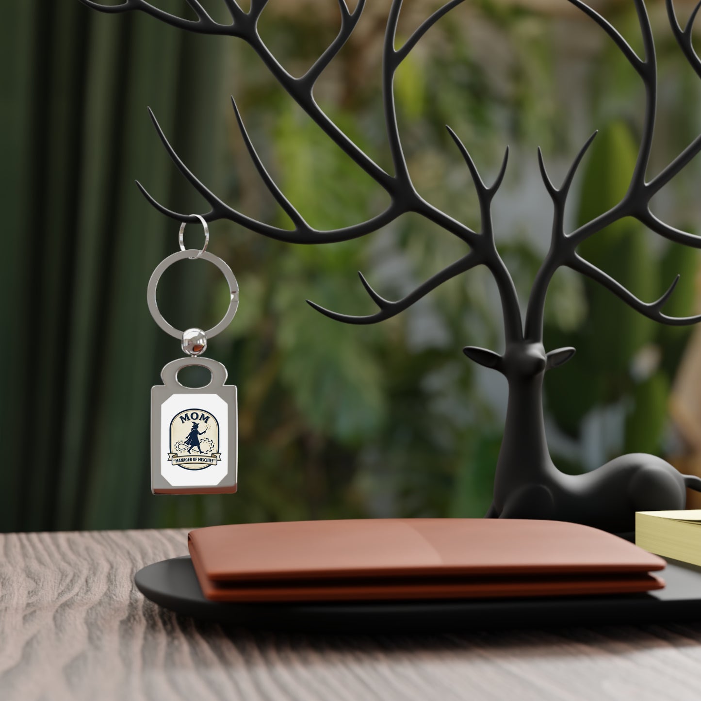 Mom Wrangler badge | Keyring, Rectangle Photo Keyring