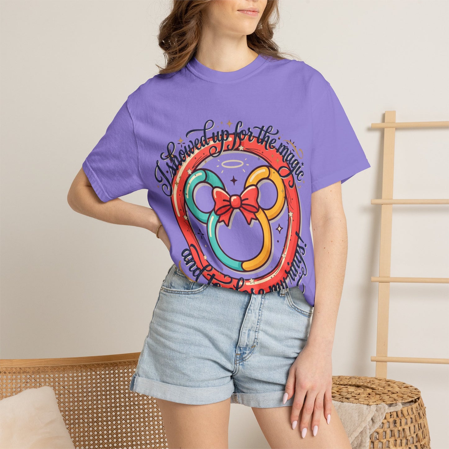 Family Vacation Mouse Ears T-Shirt — ’I showed up for the magic and to close my rings’ Graphic Tee