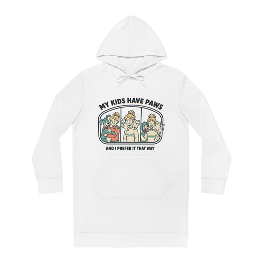 My Kids Have Paws Hoodie Dress | Dog Mom Paw Print Design