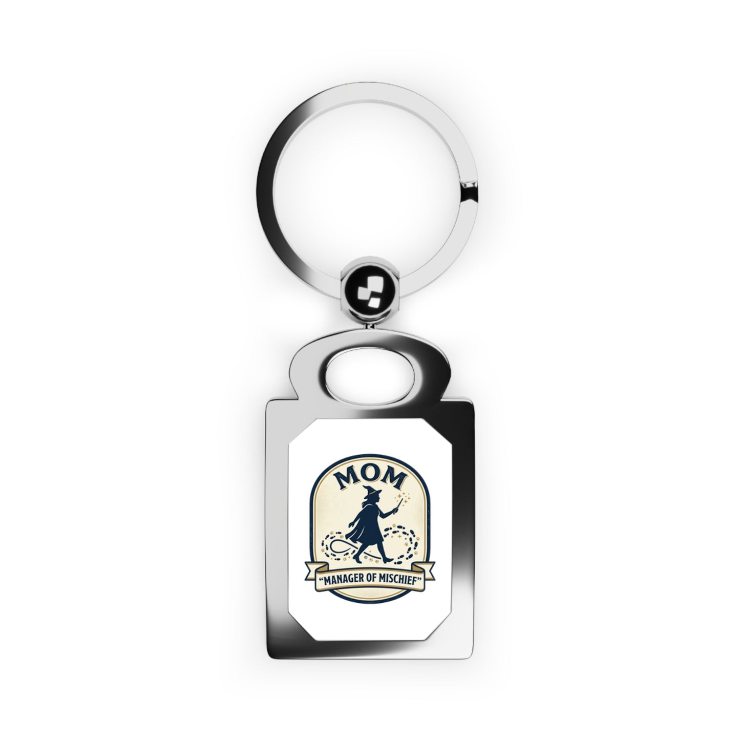 Mom Wrangler badge | Keyring, Rectangle Photo Keyring