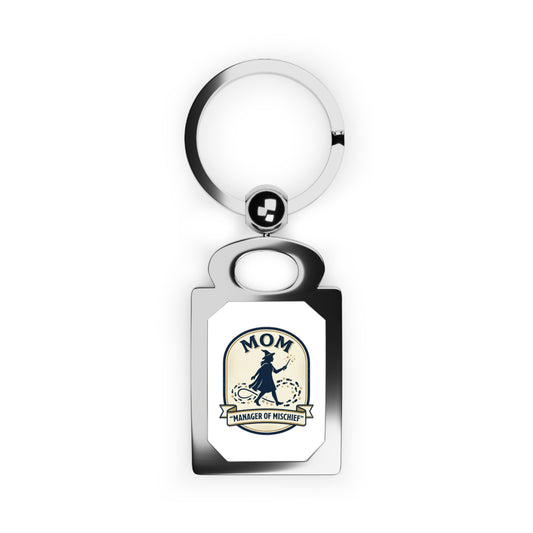 Mom Wrangler badge | Keyring, Rectangle Photo Keyring