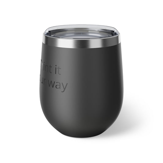 Matte Black Insulated Wine Tumbler 12oz | Copper Vacuum Double Wall Cup-Ships in 3-5 business days to the US.