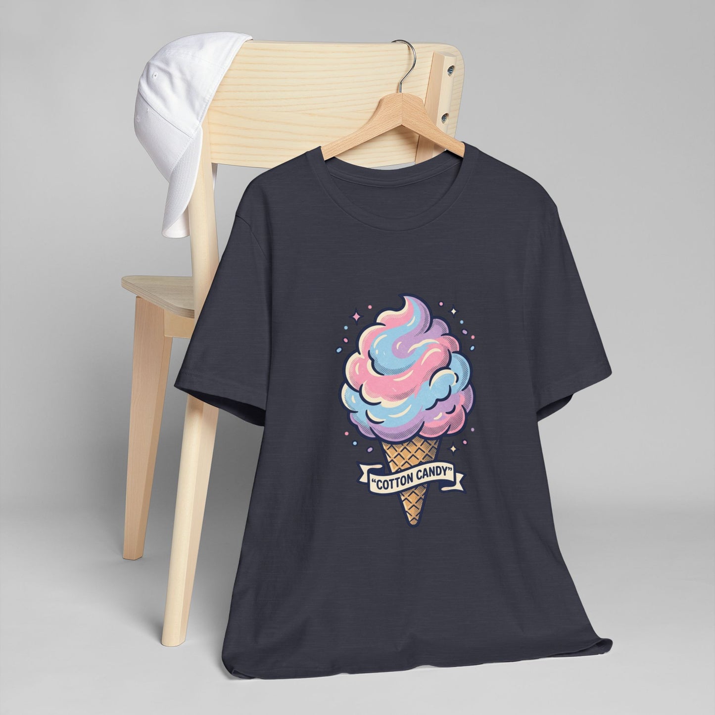 Cotton Candy Cone T-Shirt | Pastel Ice Cream Graphic