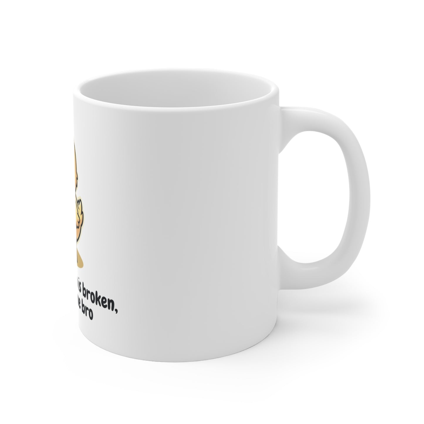 Fast Shipping-3-5- Business days to the US. Funny Chick with Knife Mug — "My Flight Button Is Broken So Come At Me Bro" 11oz