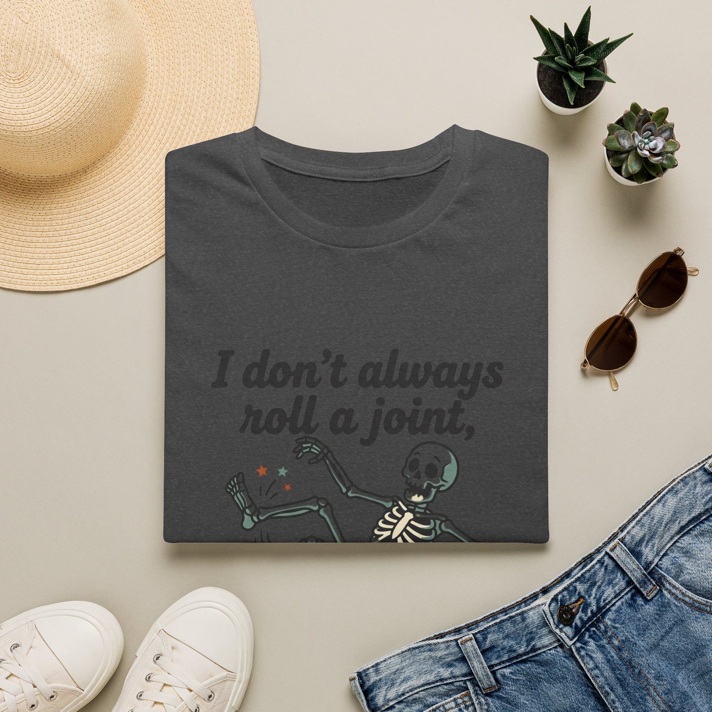 Skeleton 'I don't always roll a joint…but when I do it's always my ankle' T-Shirt
