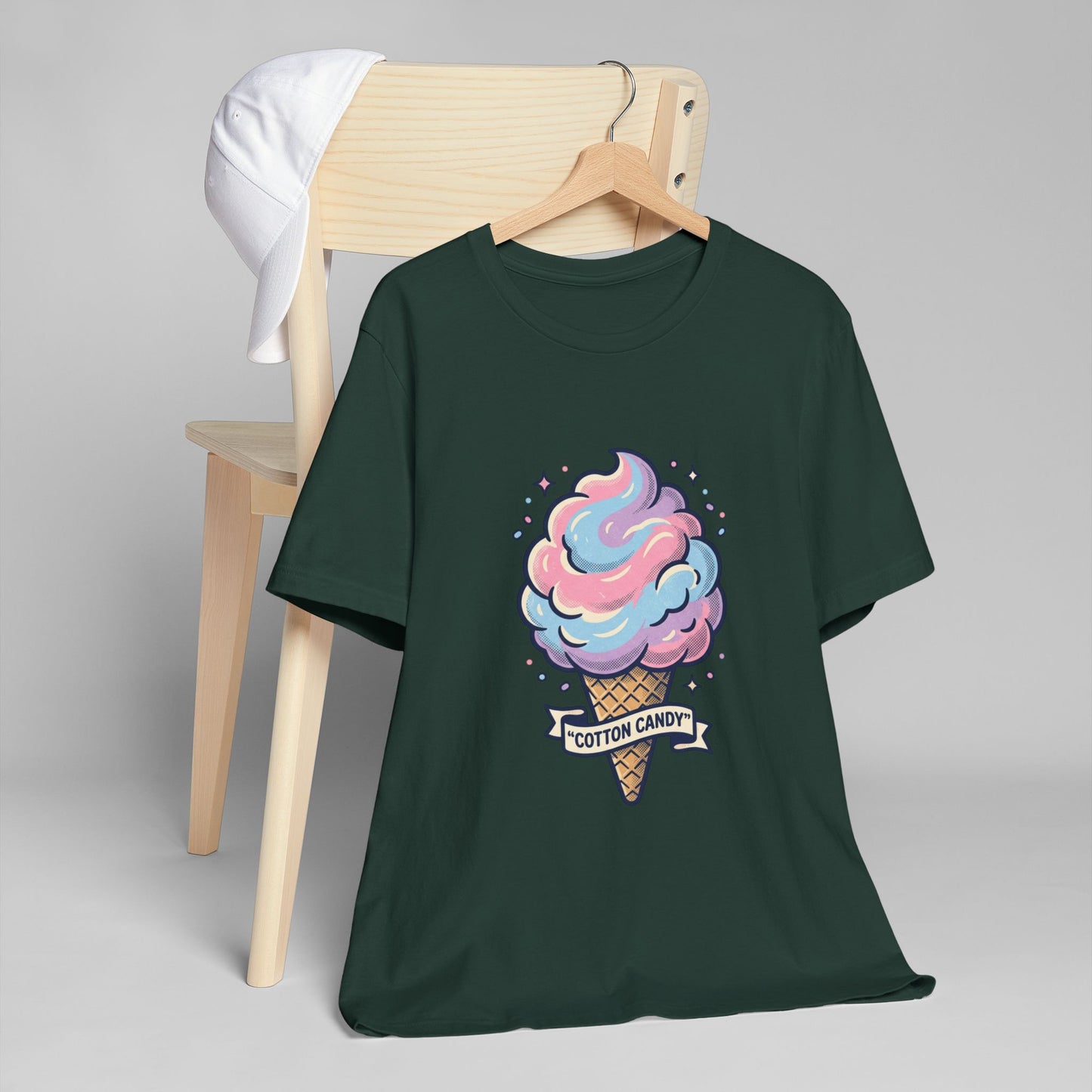 Cotton Candy Cone T-Shirt | Pastel Ice Cream Graphic