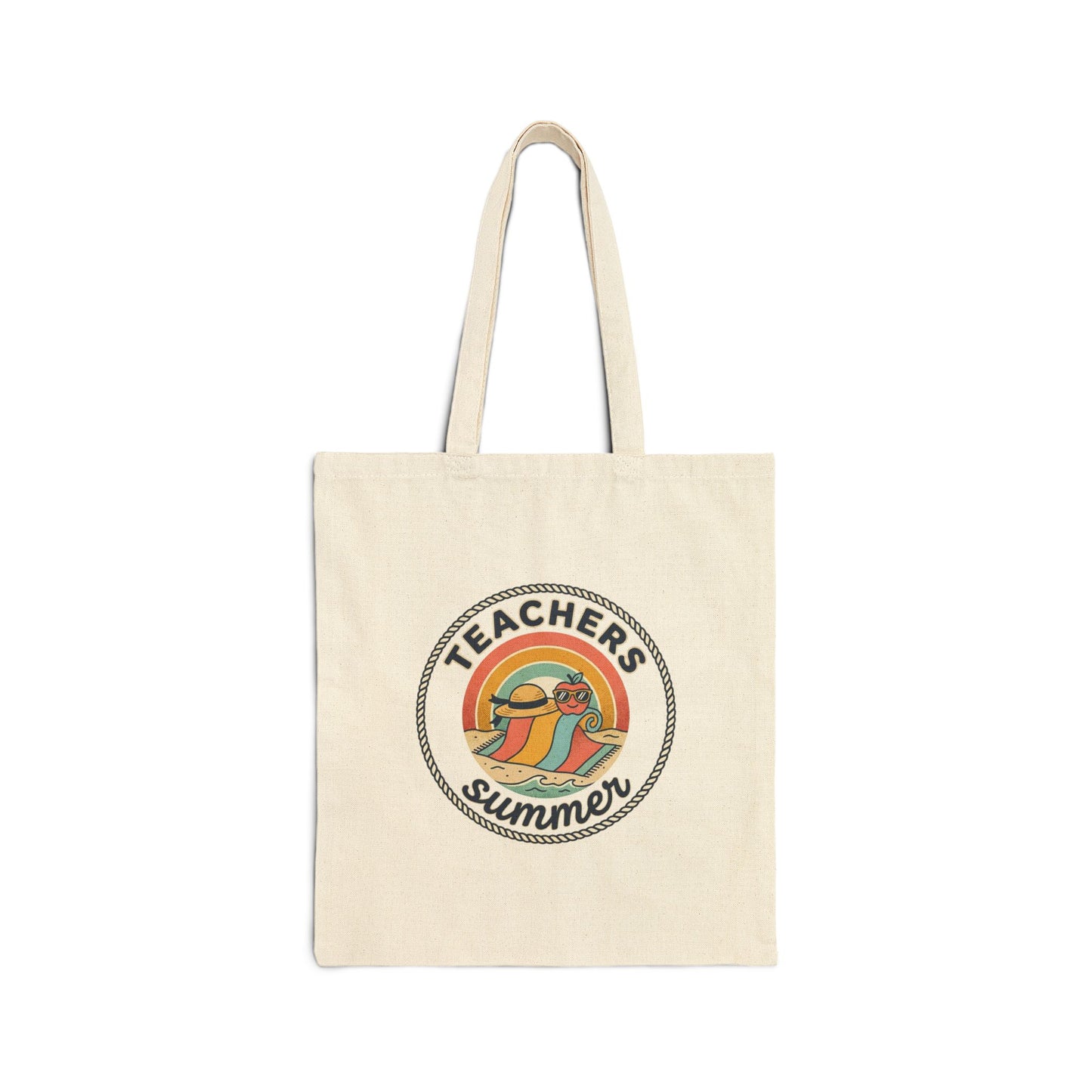 Teachers Summer Retro Graphic Tote | Canvas Tote Bag