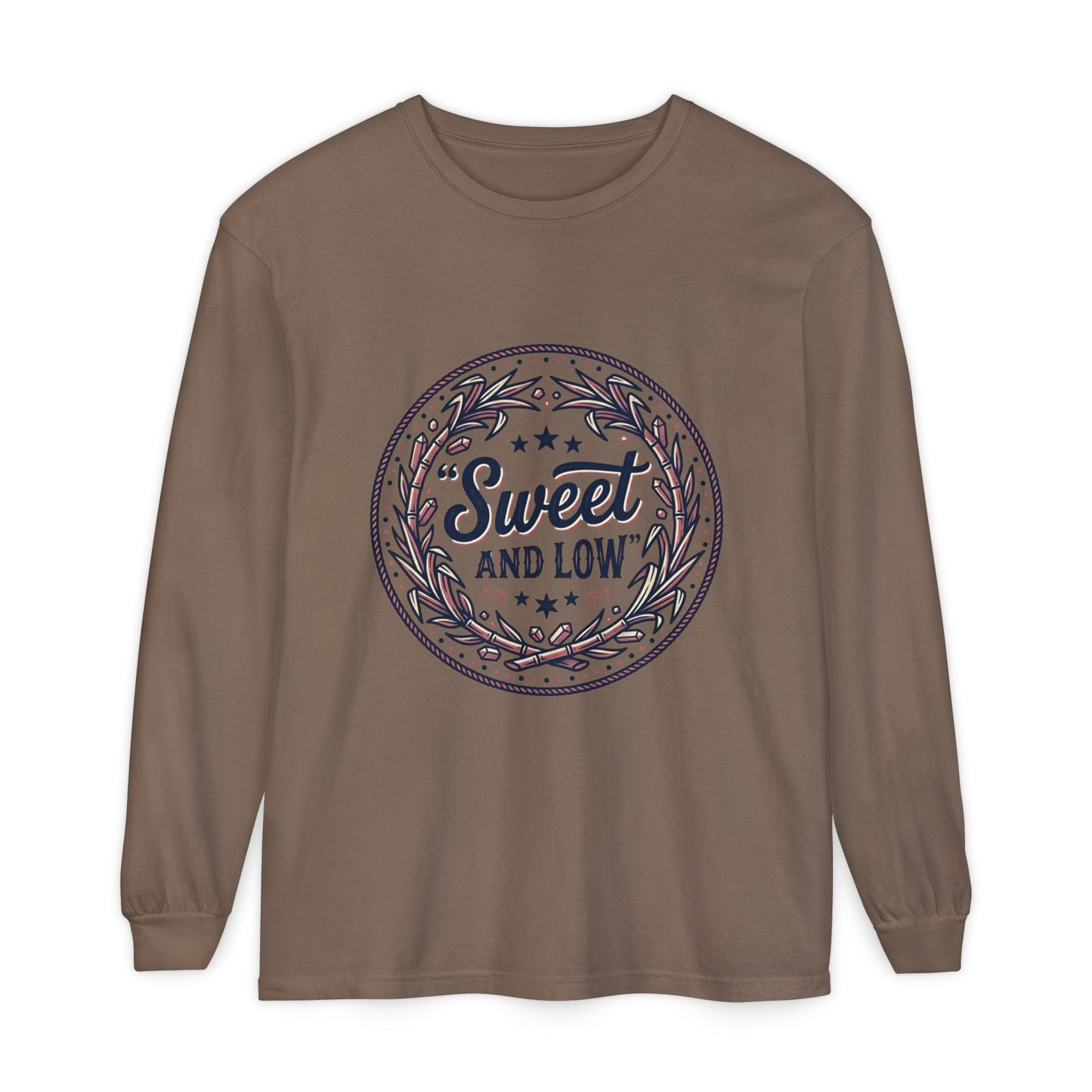 Sweet and Low medallion Long Sleeve T-Shirt | vintage badge typography
