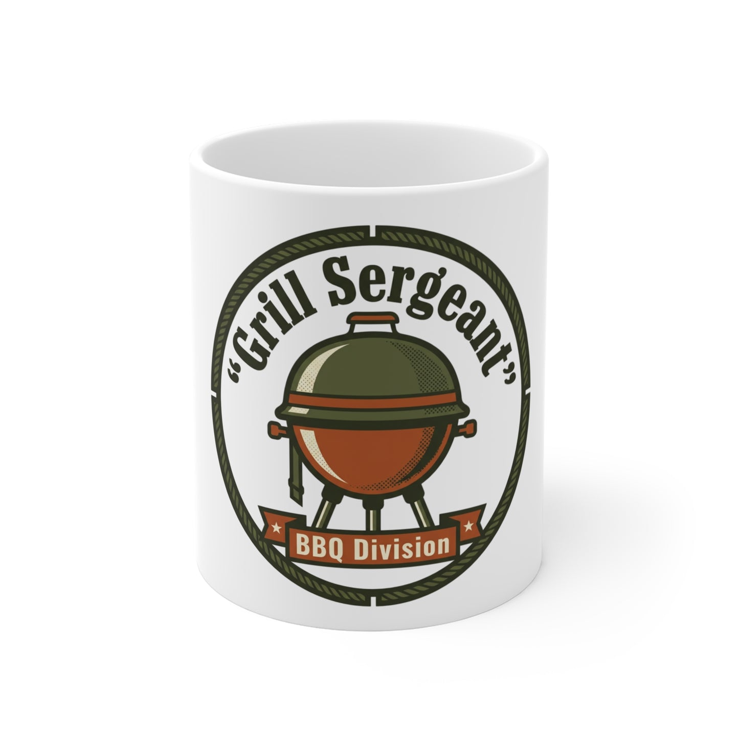 Fast Shipping in 3-5 business days in the US. Grill Sergeant BBQ Division Mug — 11oz Coffee Cup for BBQ Lovers