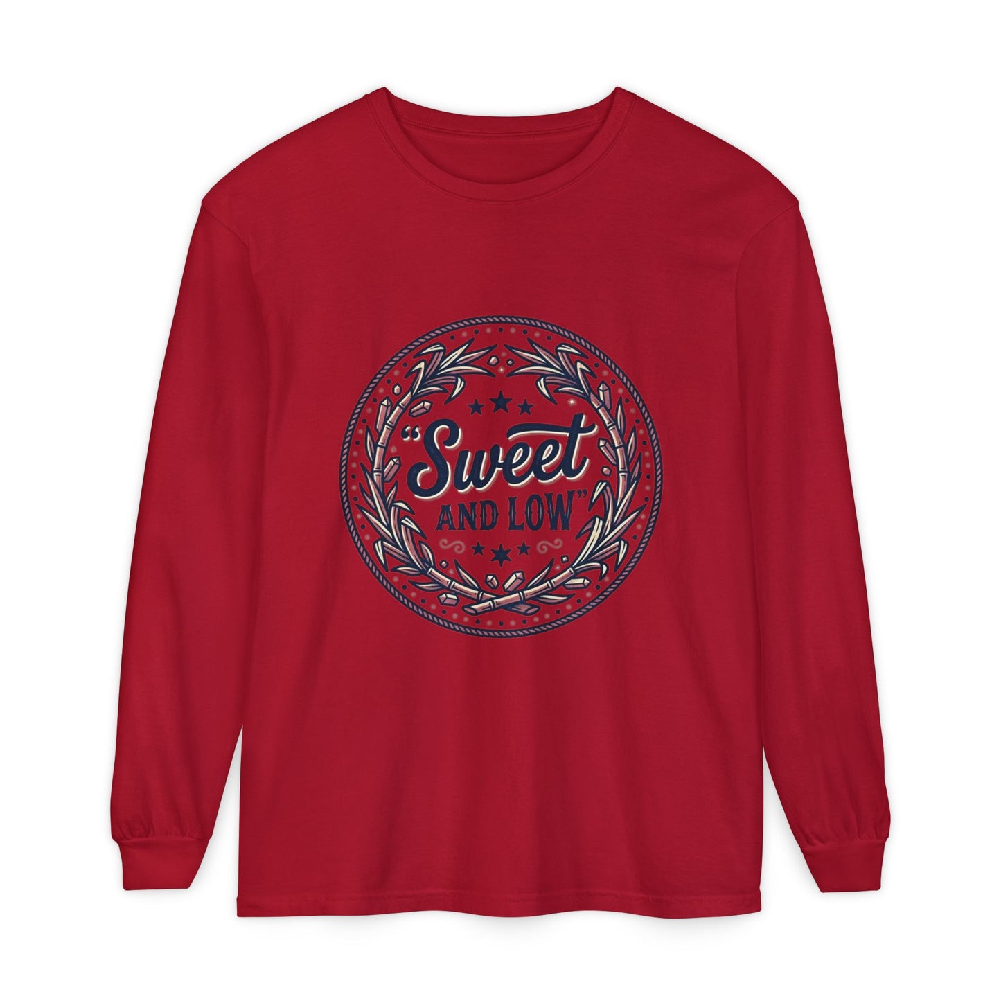 Sweet and Low medallion Long Sleeve T-Shirt | vintage badge typography