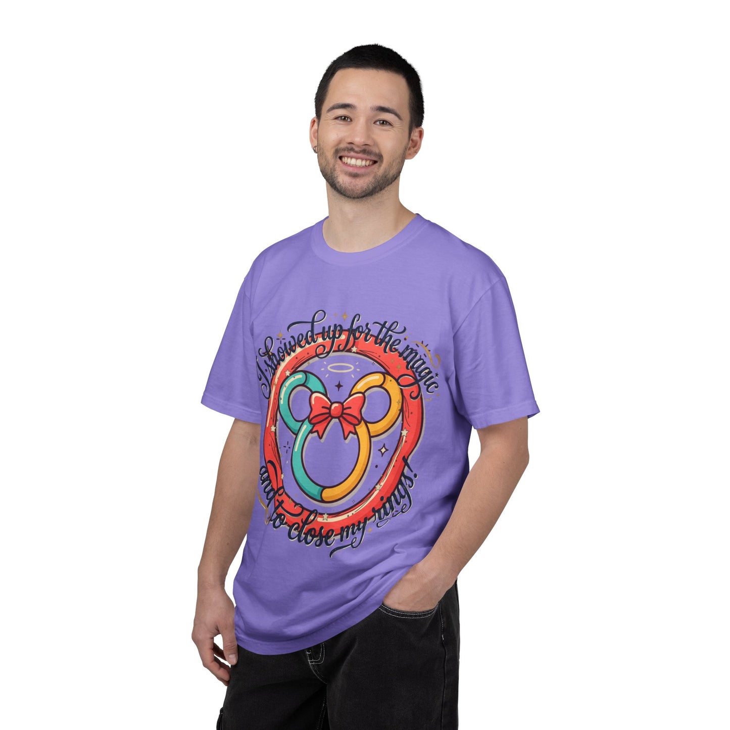 Family Vacation Mouse Ears T-Shirt — ’I showed up for the magic and to close my rings’ Graphic Tee