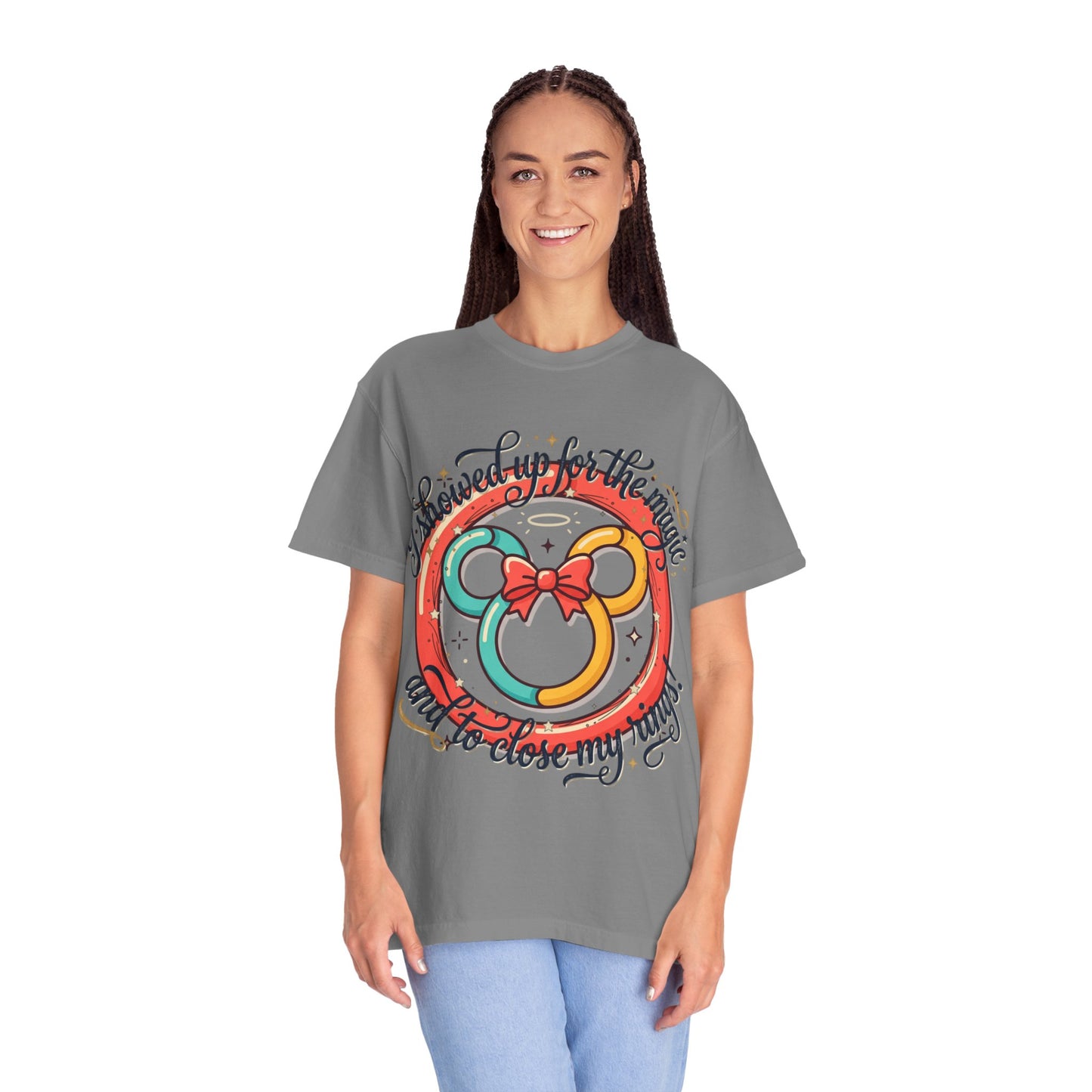 Family Vacation Mouse Ears T-Shirt — ’I showed up for the magic and to close my rings’ Graphic Tee