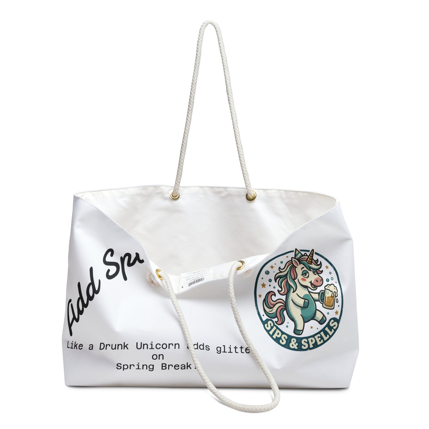 Add Spice to Life Weekender Bag — Sips & Spells Unicorn Travel Tote