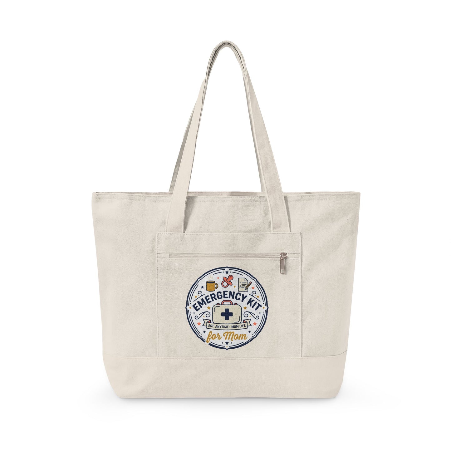 Emergency Kit Nurse Illustration Zippered Canvas Tote | Medical Patch Design