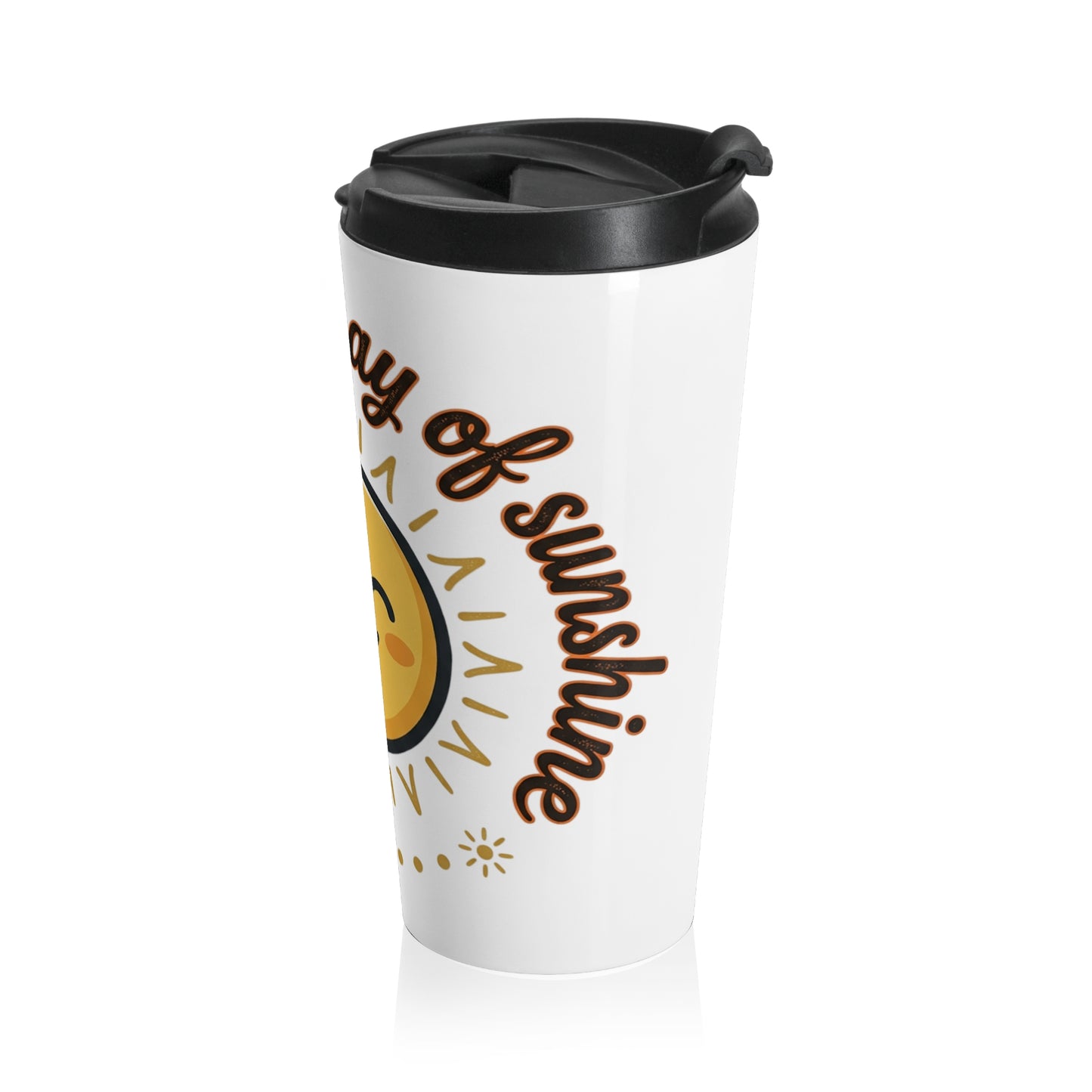 Smiling Sun Stainless Steel Travel Mug – Morning Rays of Joy Insulated Tumbler