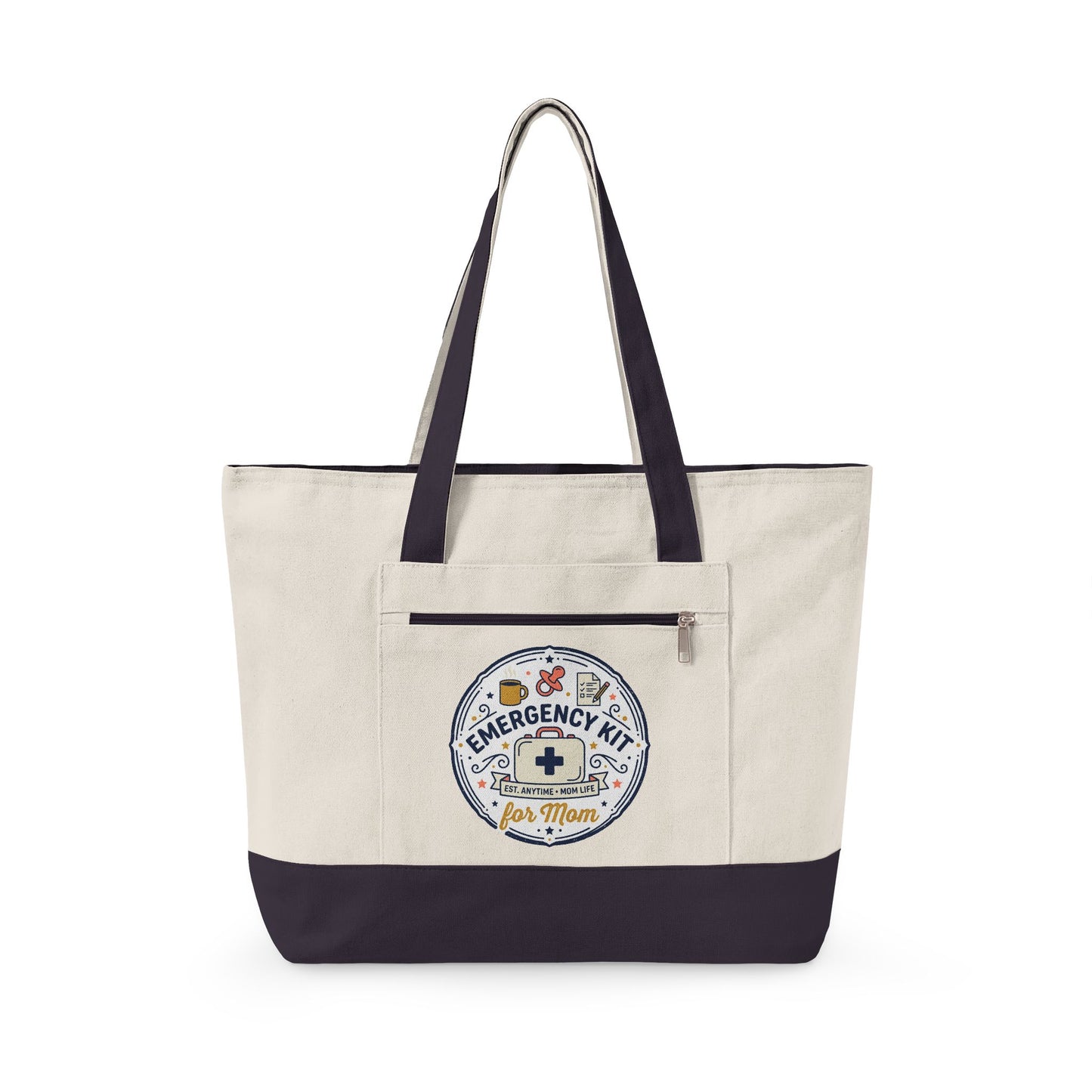Emergency Kit Nurse Illustration Zippered Canvas Tote | Medical Patch Design