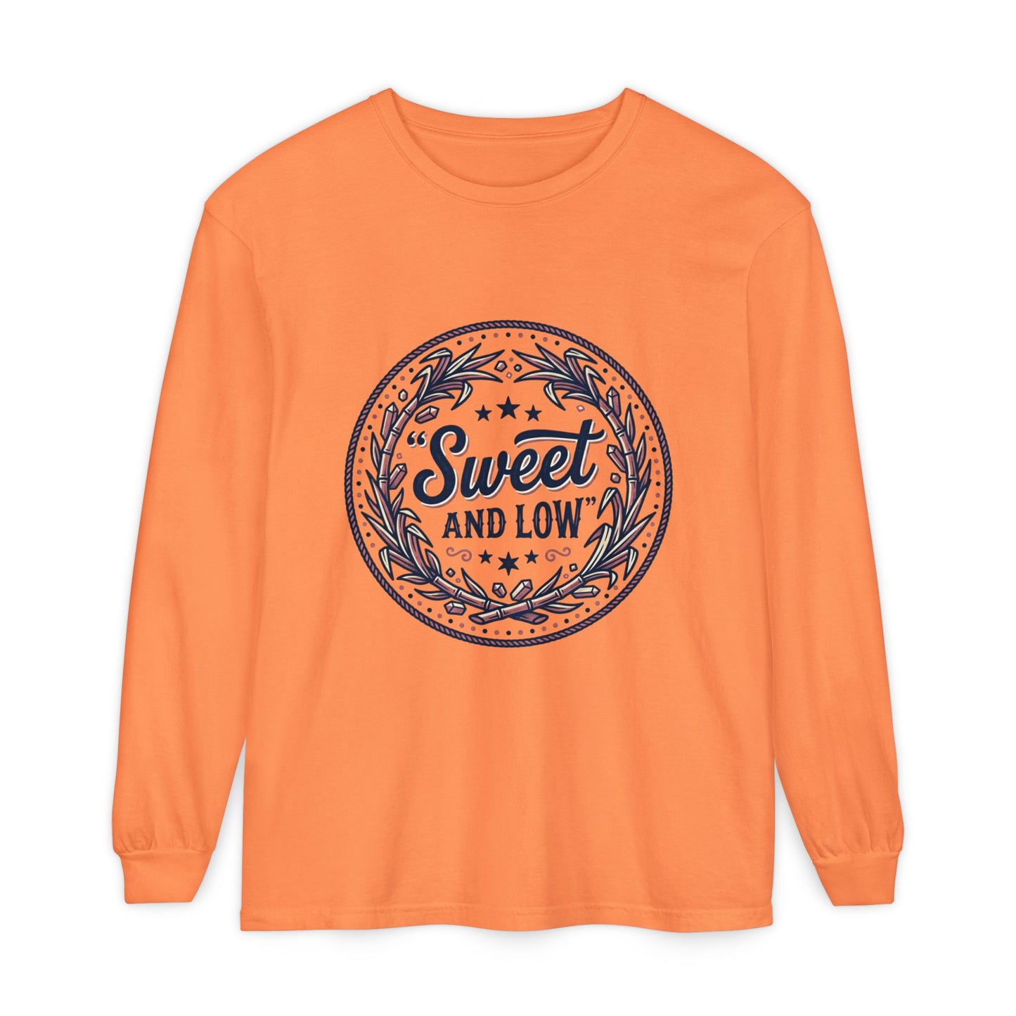 Sweet and Low medallion Long Sleeve T-Shirt | vintage badge typography