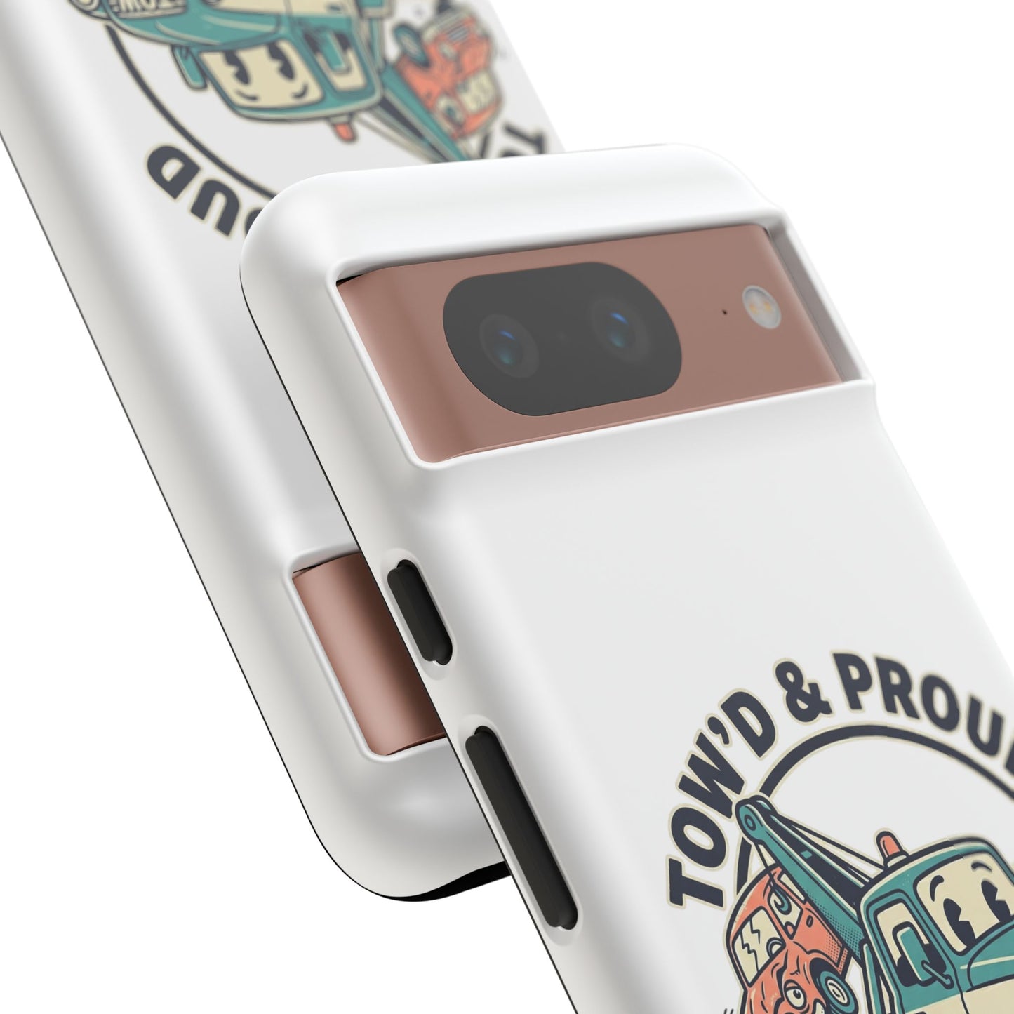 Fast Shipping 3-5 business days in the US. Tow'd & Proud tow truck phone case | humorous tow truck design