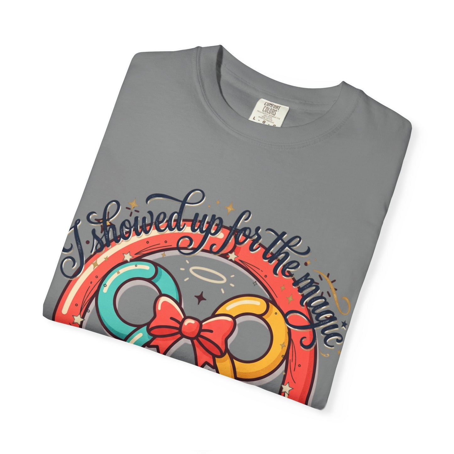 Family Vacation Mouse Ears T-Shirt — ’I showed up for the magic and to close my rings’ Graphic Tee