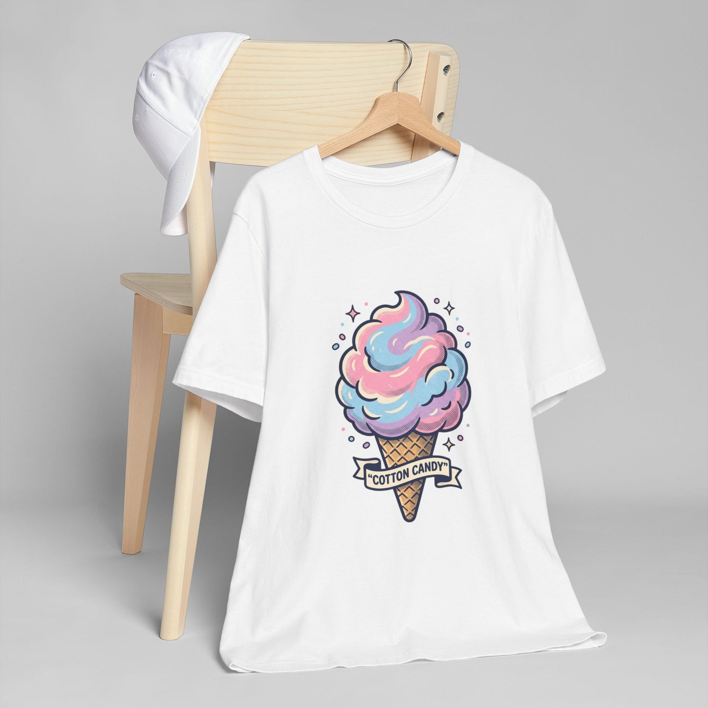 Cotton Candy Cone T-Shirt | Pastel Ice Cream Graphic