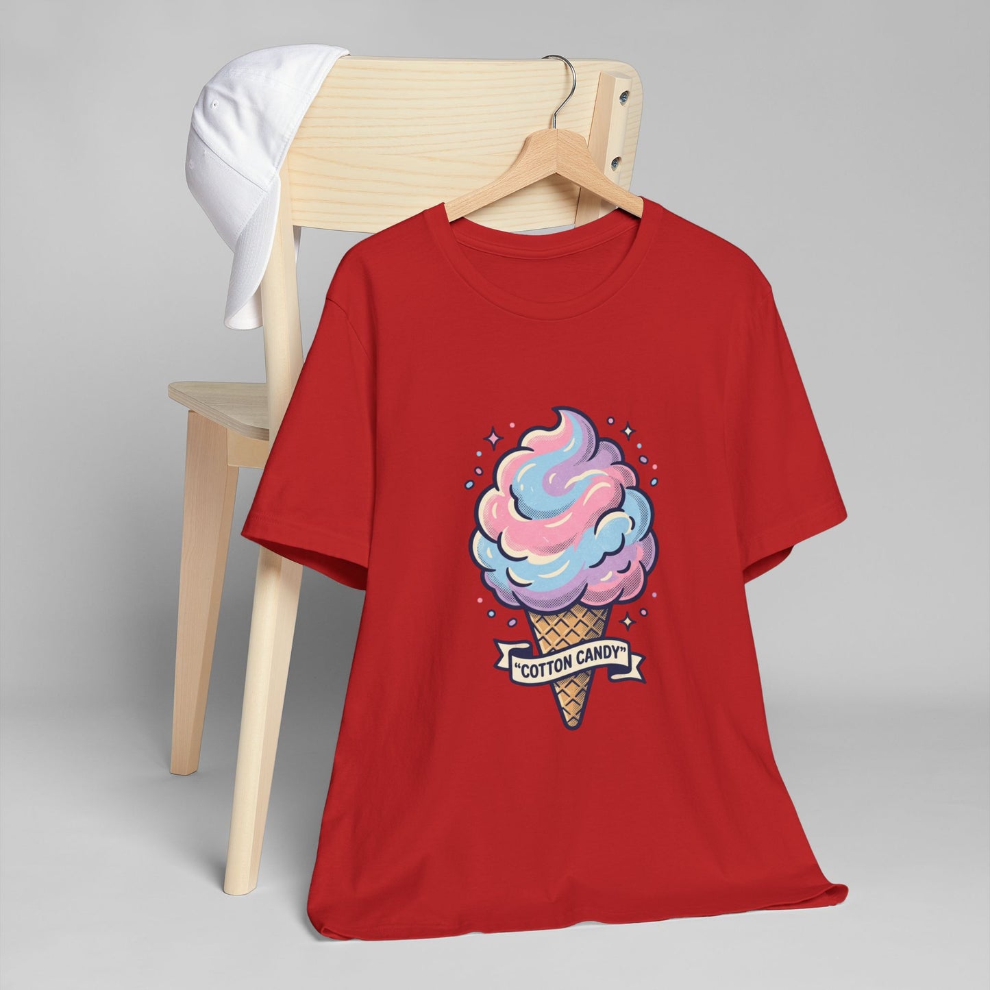 Cotton Candy Cone T-Shirt | Pastel Ice Cream Graphic