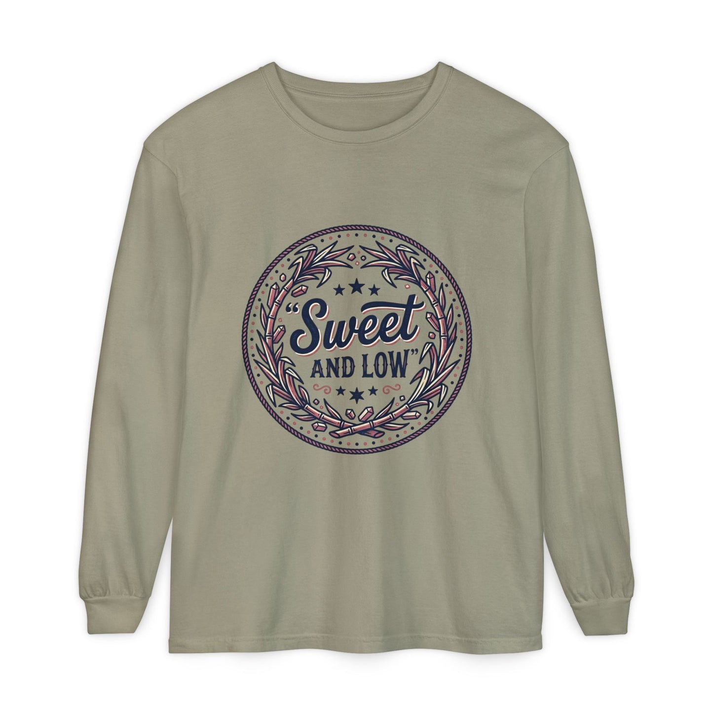 Sweet and Low medallion Long Sleeve T-Shirt | vintage badge typography