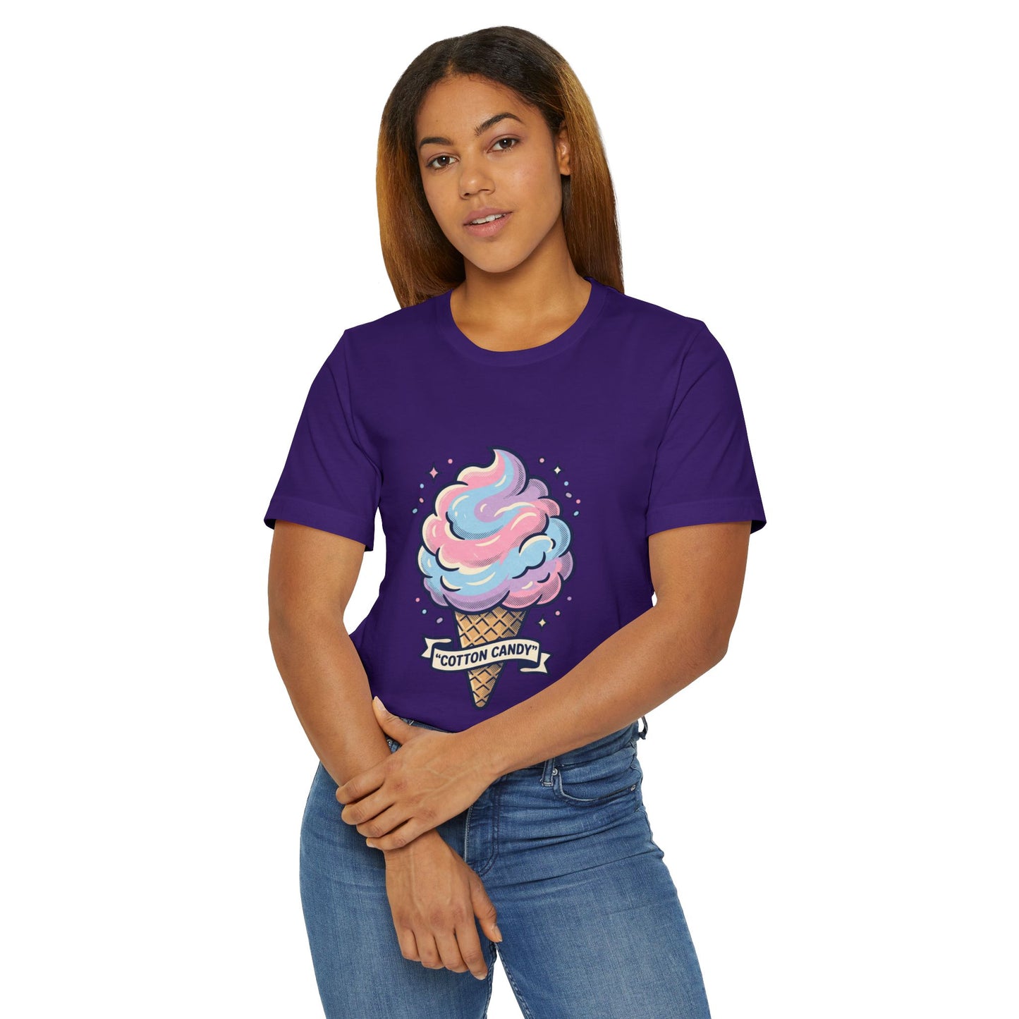 Cotton Candy Cone T-Shirt | Pastel Ice Cream Graphic