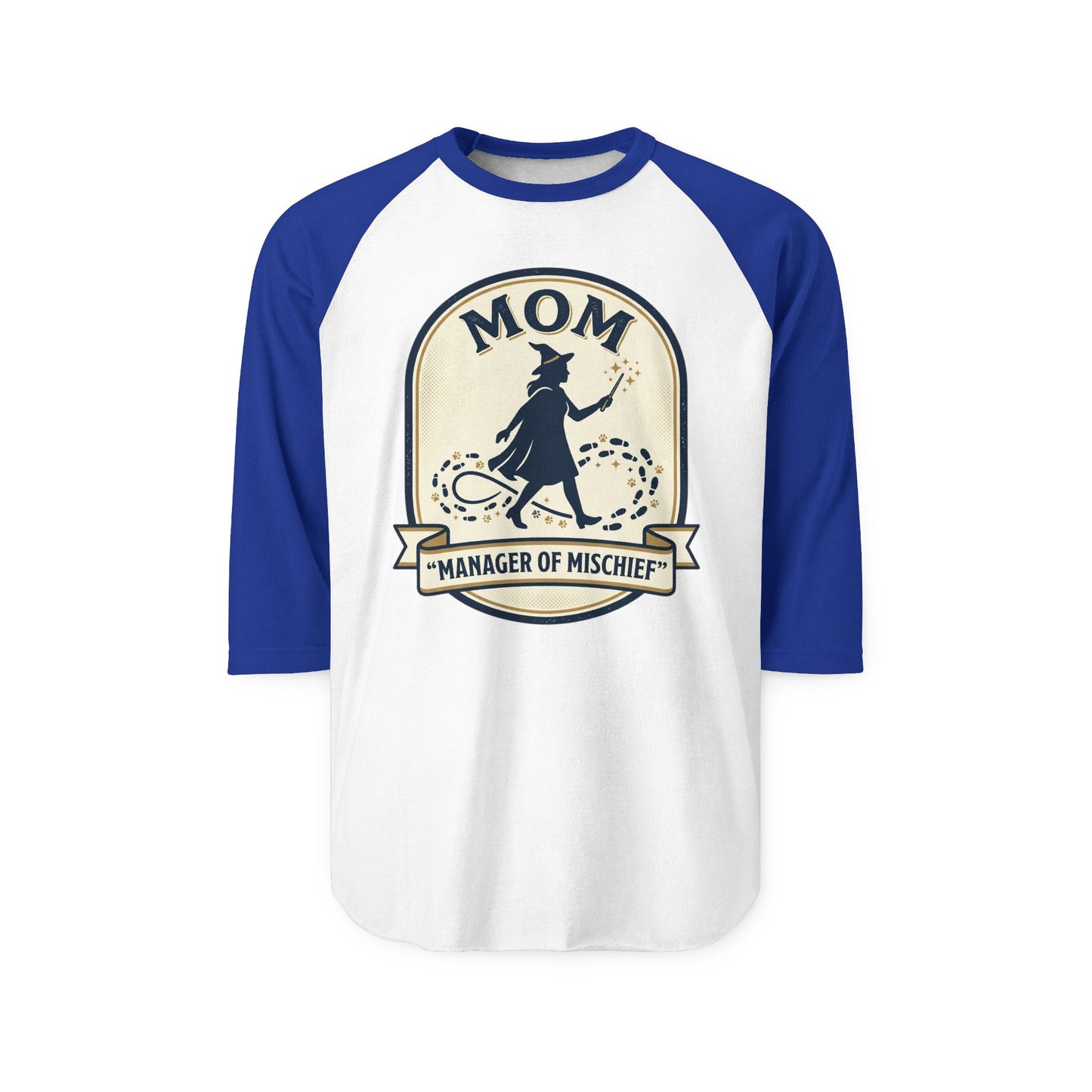 Mom Manager of Mischief Raglan Shirt | Witch Silhouette, Halloween Theme