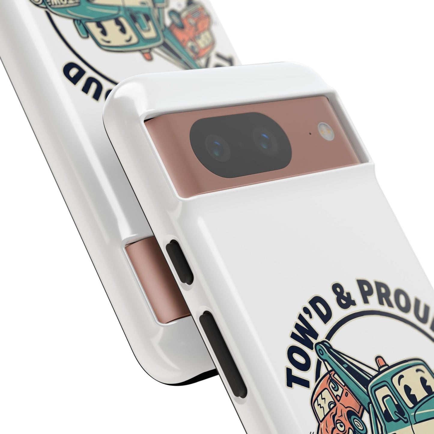 Fast Shipping 3-5 business days in the US. Tow'd & Proud tow truck phone case | humorous tow truck design