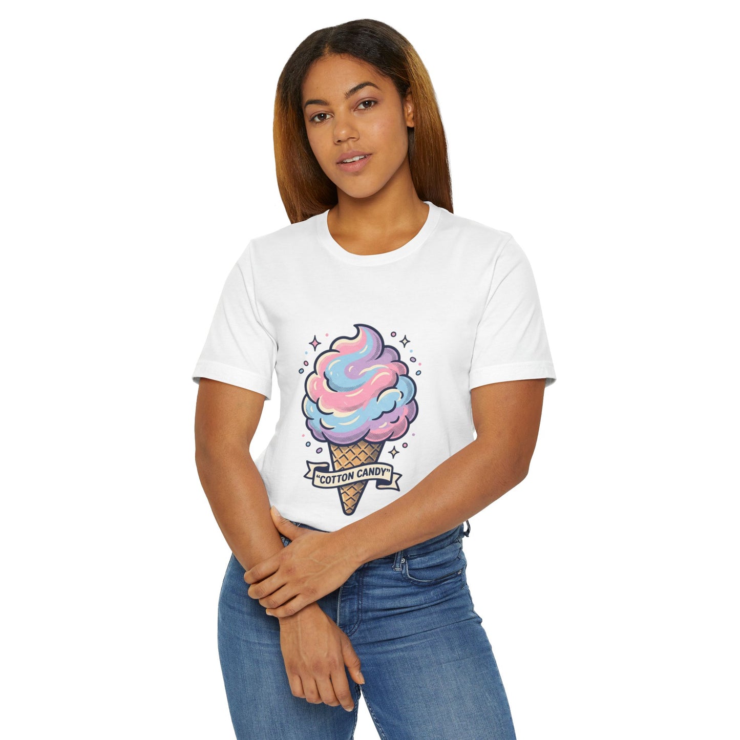 Cotton Candy Cone T-Shirt | Pastel Ice Cream Graphic