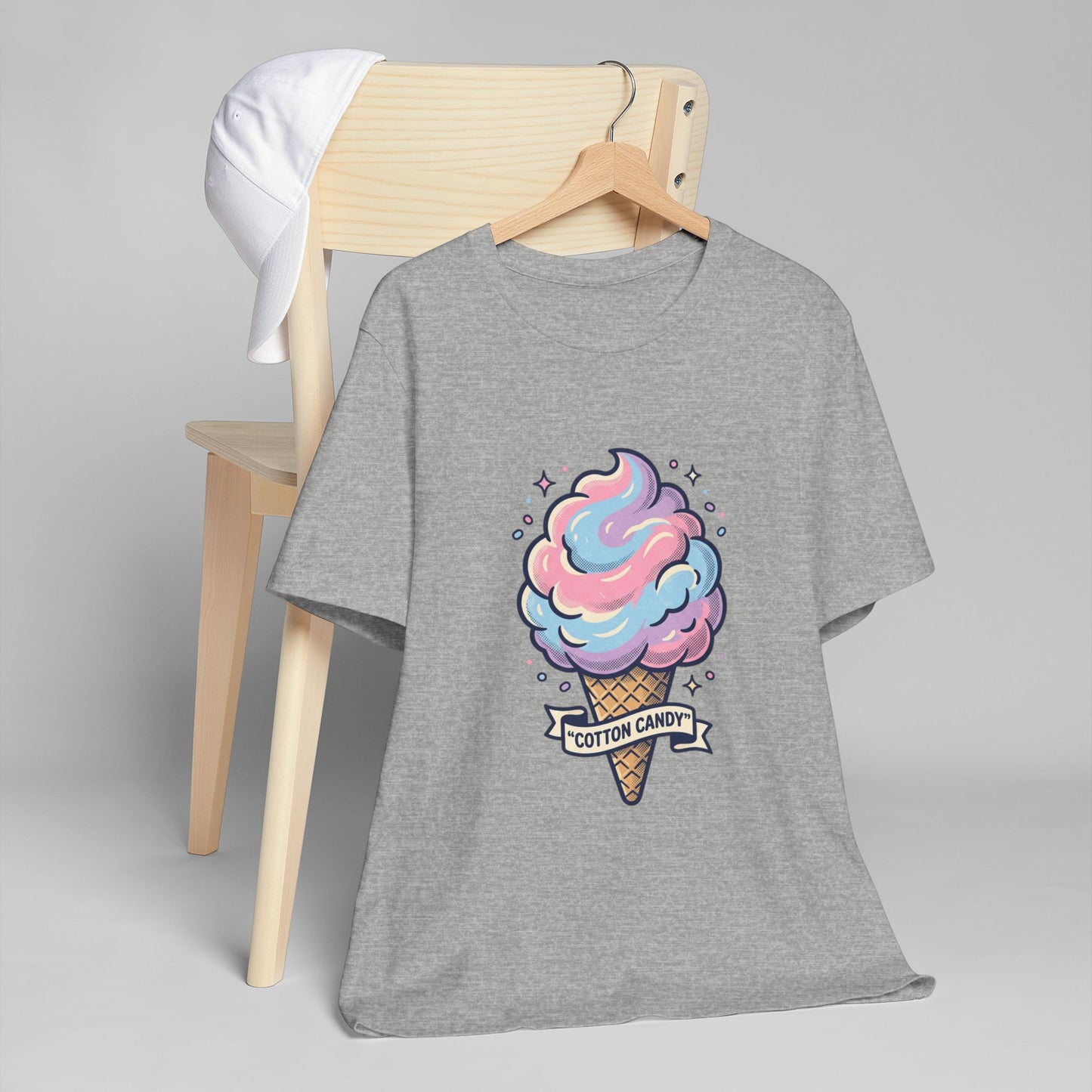 Cotton Candy Cone T-Shirt | Pastel Ice Cream Graphic