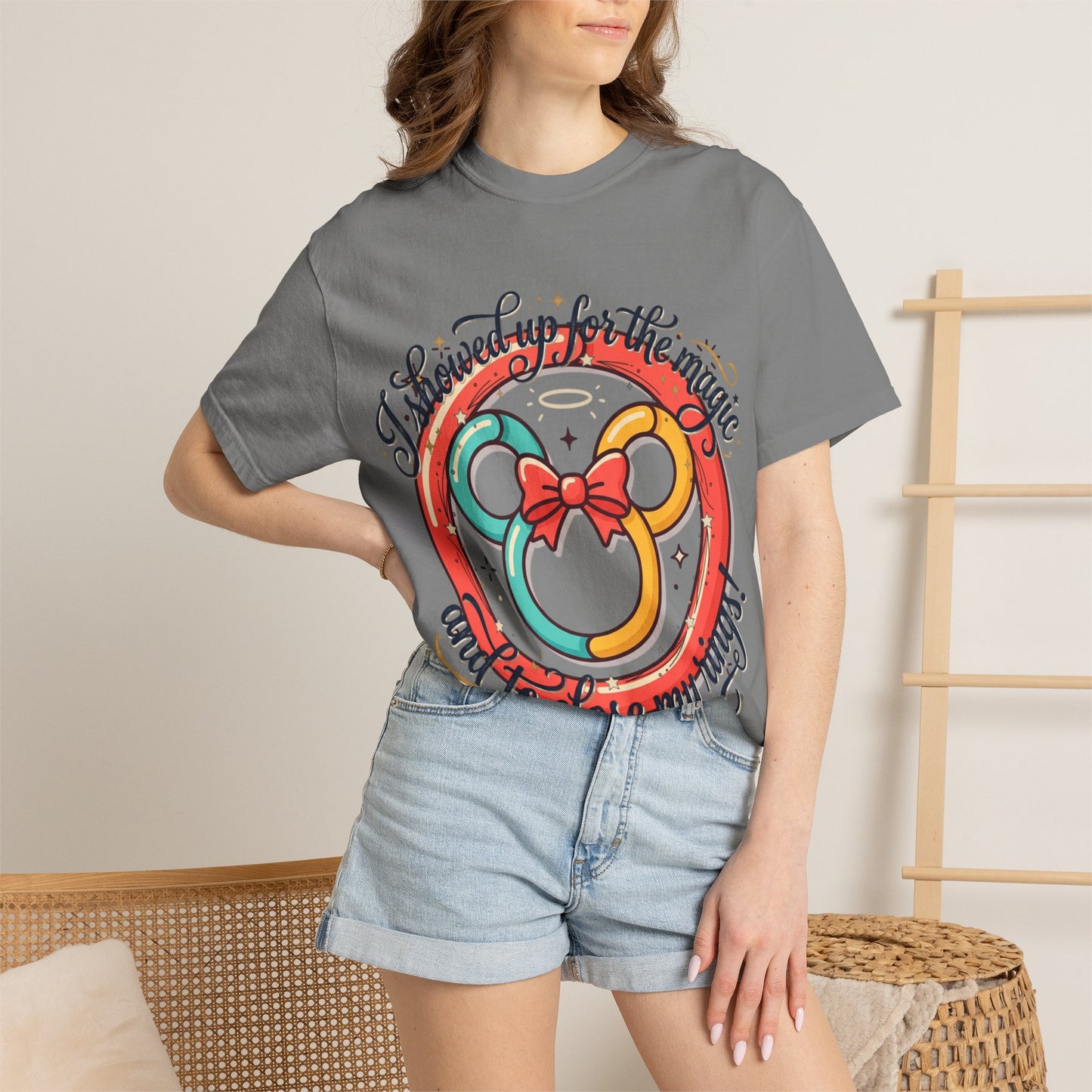 Family Vacation Mouse Ears T-Shirt — ’I showed up for the magic and to close my rings’ Graphic Tee