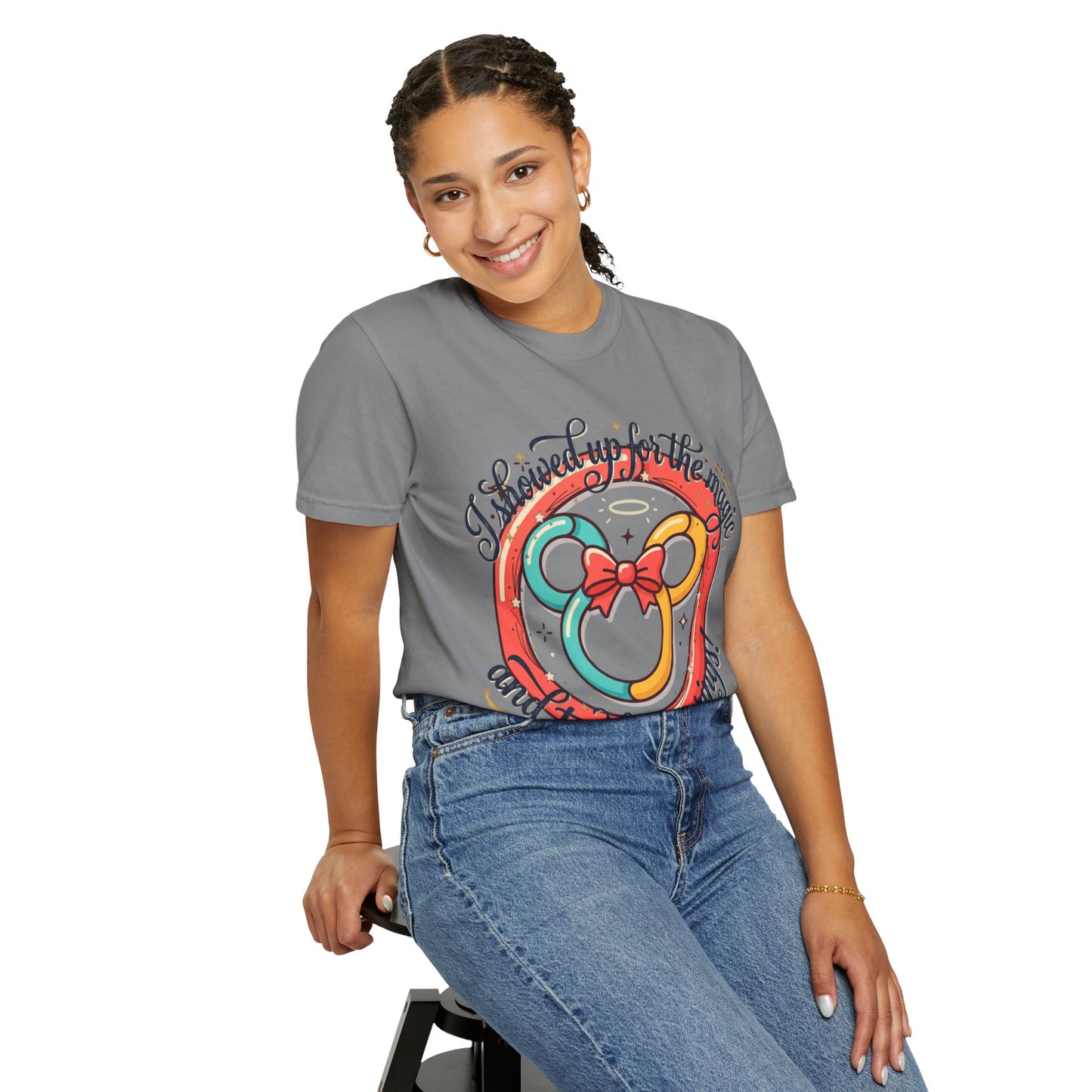 Family Vacation Mouse Ears T-Shirt — ’I showed up for the magic and to close my rings’ Graphic Tee