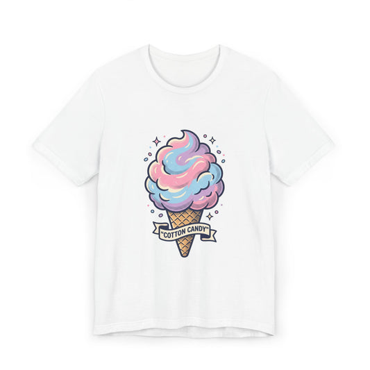 Cotton Candy Cone T-Shirt | Pastel Ice Cream Graphic